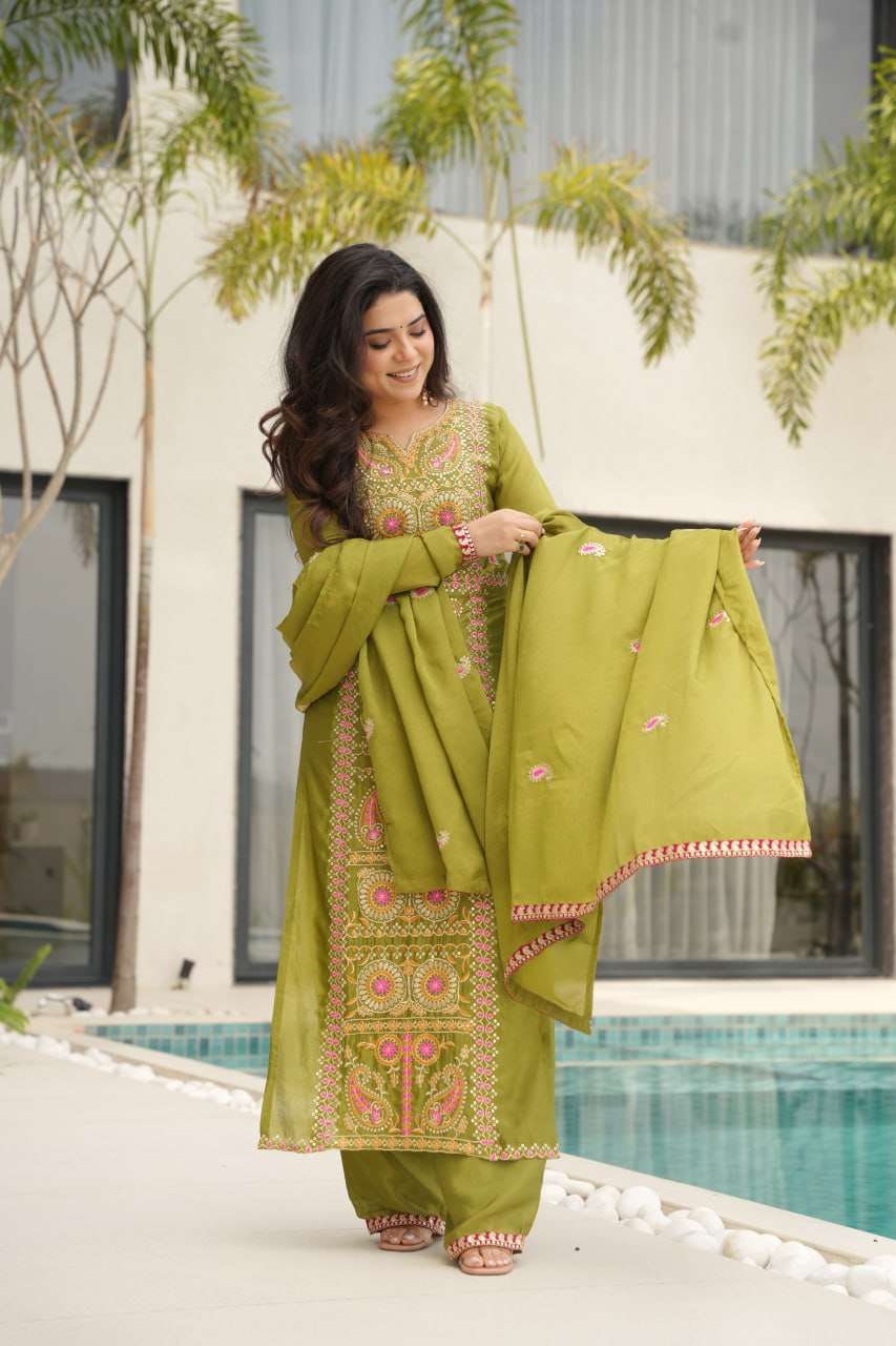 LW 9306 SILK DESIGNER FUNCTION WEAR READY MADE LADIES SUIT