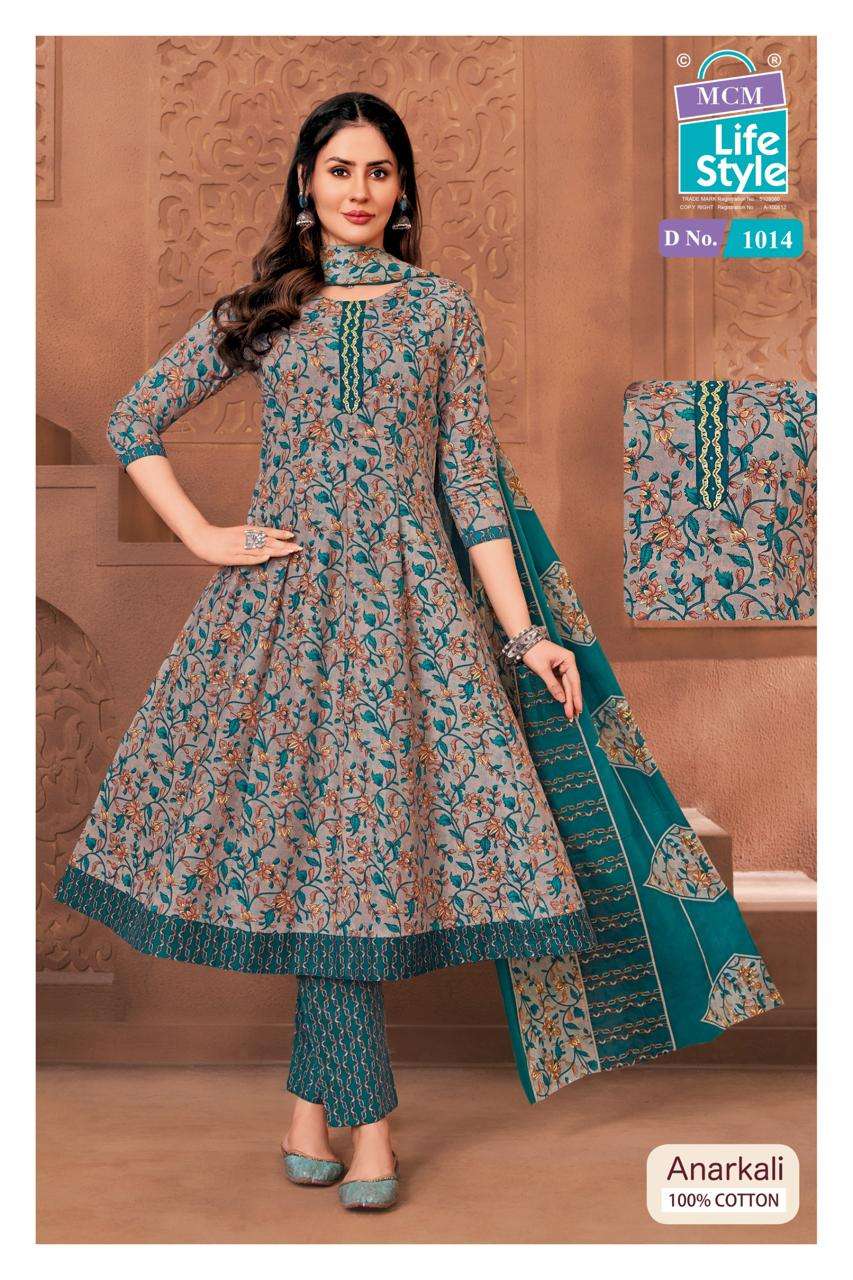 MCM LIFESTYLE ANARKALI VOL 10 COTTON FROCK STYLE LADIES KURTI WITH PANT AND DUPPATTA 