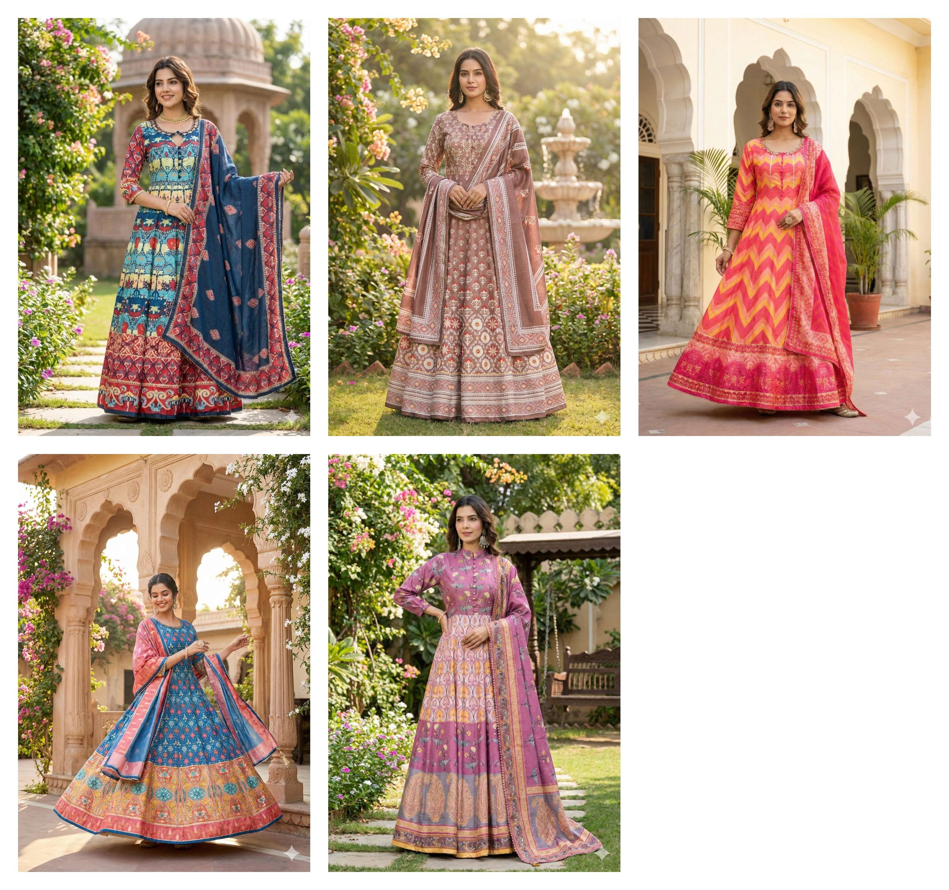 MF SAMANTA DOLA SILK DESIGNER PARTY WEAR ANARKALI GOWN WITH DUPATTA 