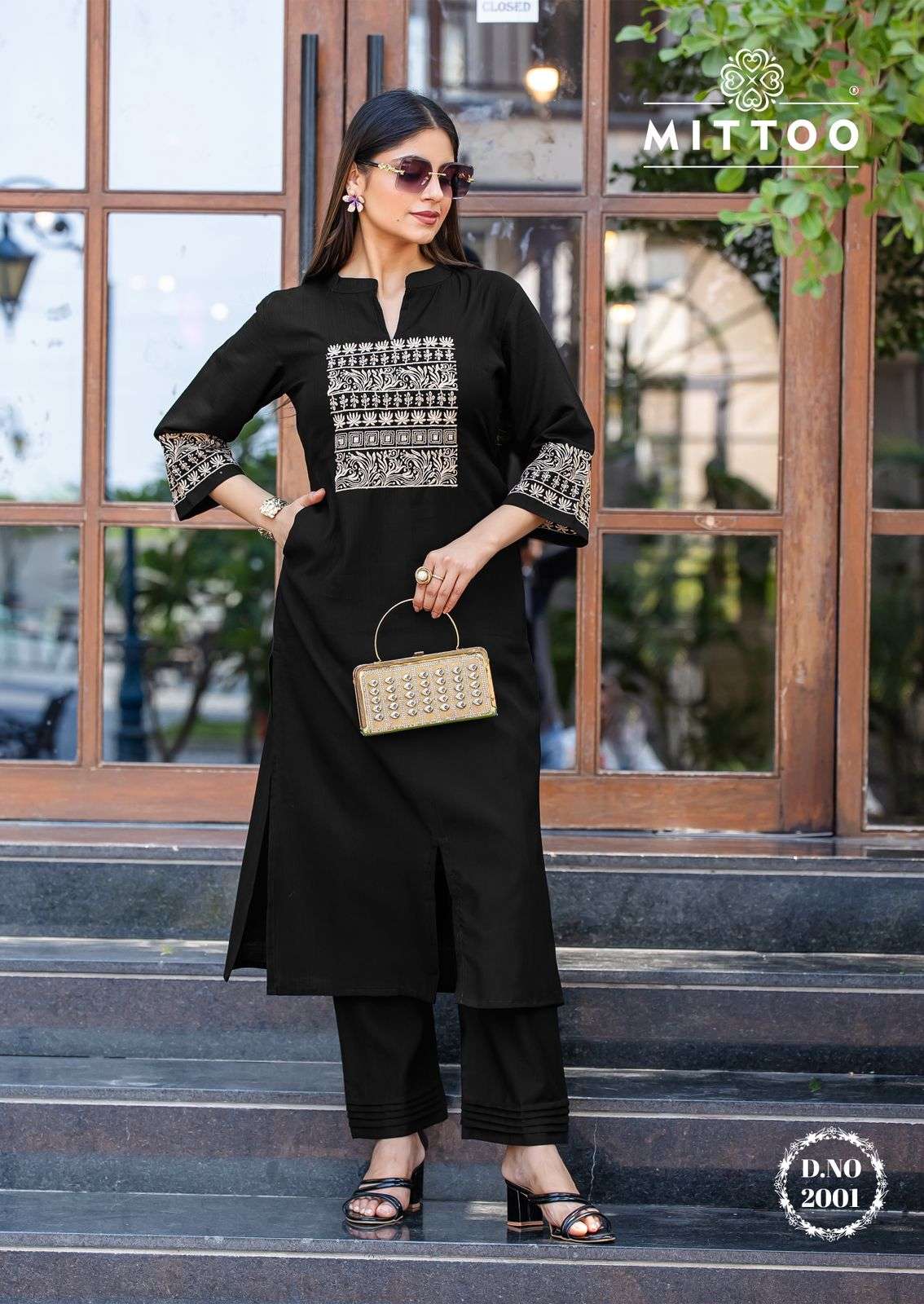 MITTOO SAMYAA VISCOSE FANCY WORKS LADIES KURTI WITH BOTTOM PAIR 