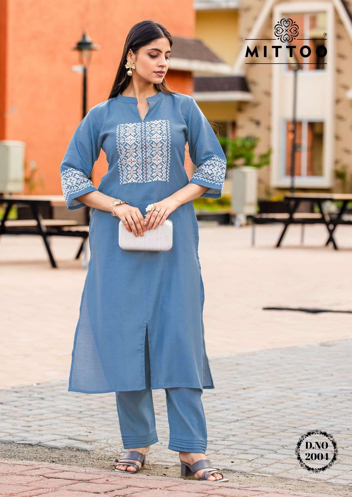 MITTOO SAMYAA VISCOSE FANCY WORKS LADIES KURTI WITH BOTTOM PAIR 