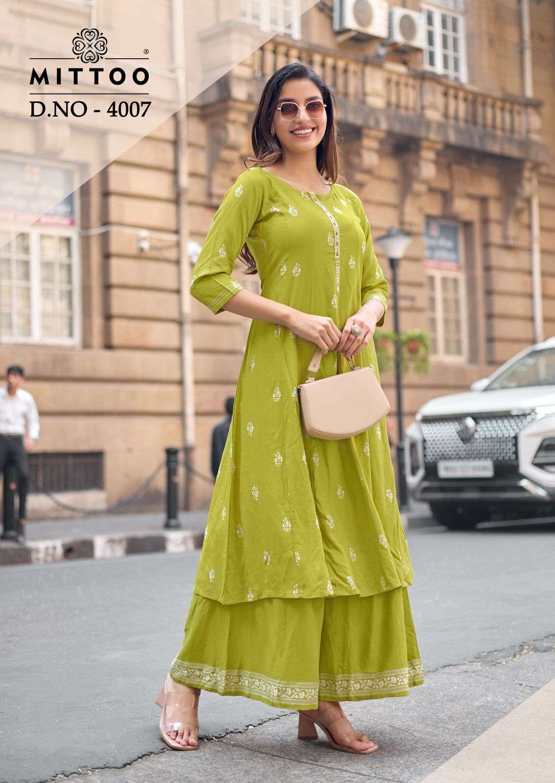 MITTOO TORAL VOL 2 RAYON PRINT FANCY WORK KURTI WITH BOTTOM PAIR 