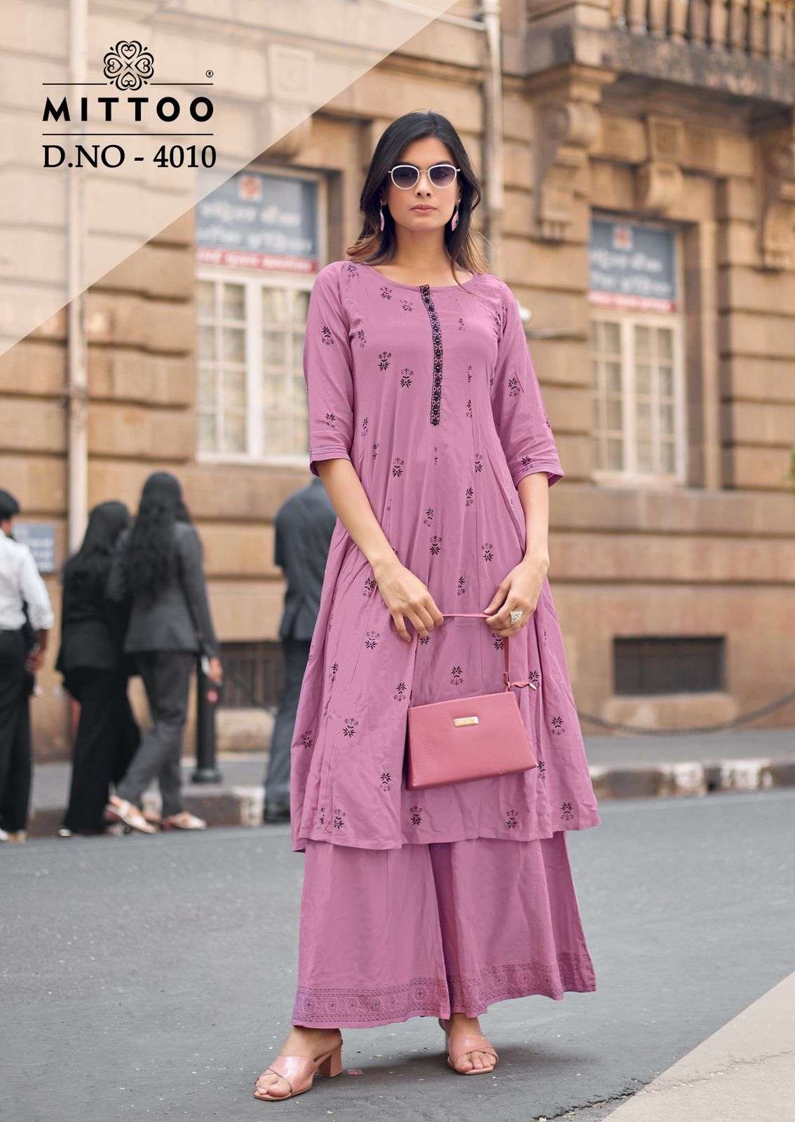 MITTOO TORAL VOL 2 RAYON PRINT FANCY WORK KURTI WITH BOTTOM PAIR 