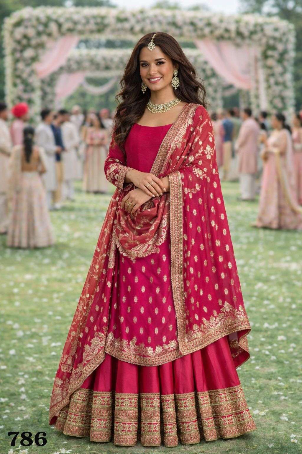 MRUDANGI KALKI SILK JACQUARD DESIGNER PARTY WEAR ANARKALI GOWN DRESS 