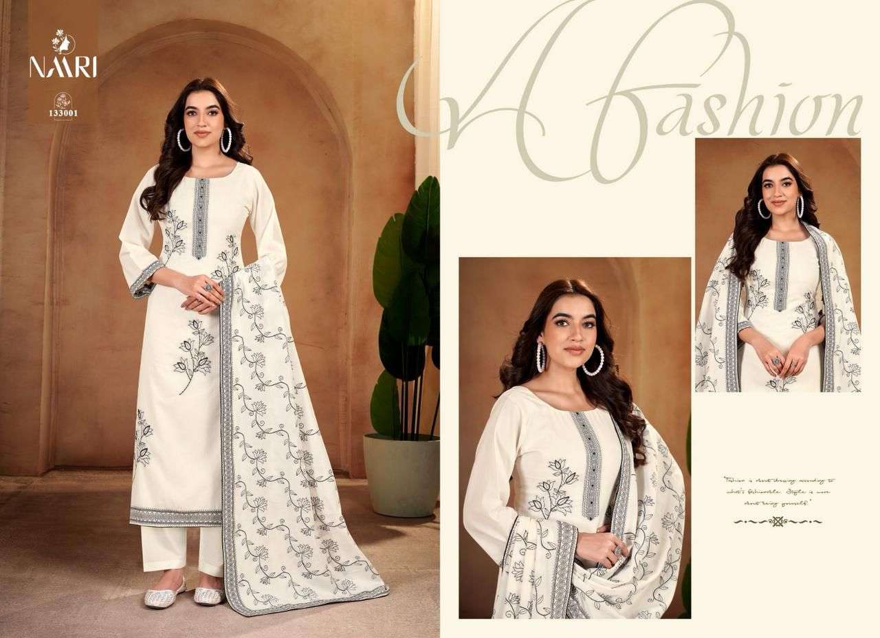 NAARI WELSY COTTON JACQUARD DESIGNER WORK LADIES SUIT