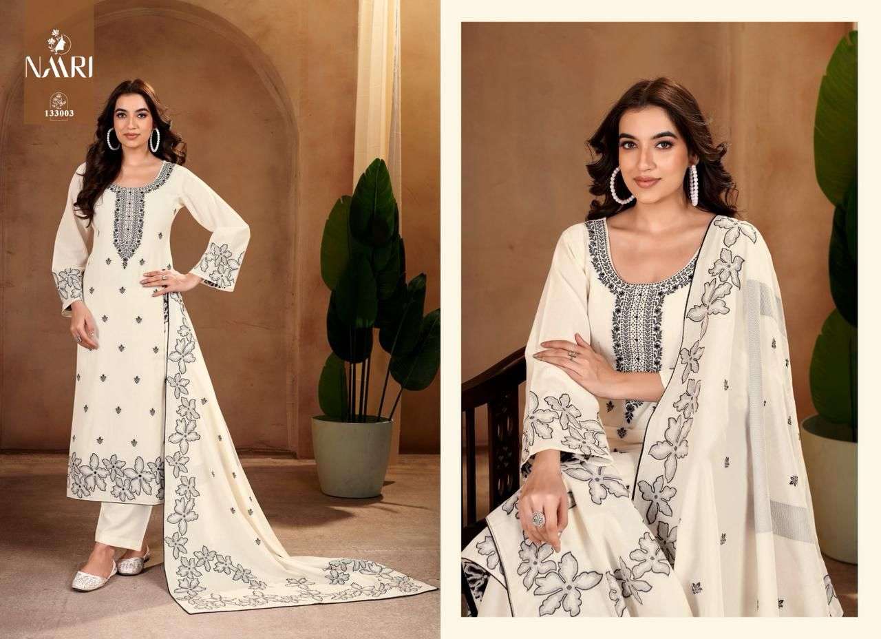 NAARI WELSY COTTON JACQUARD DESIGNER WORK LADIES SUIT