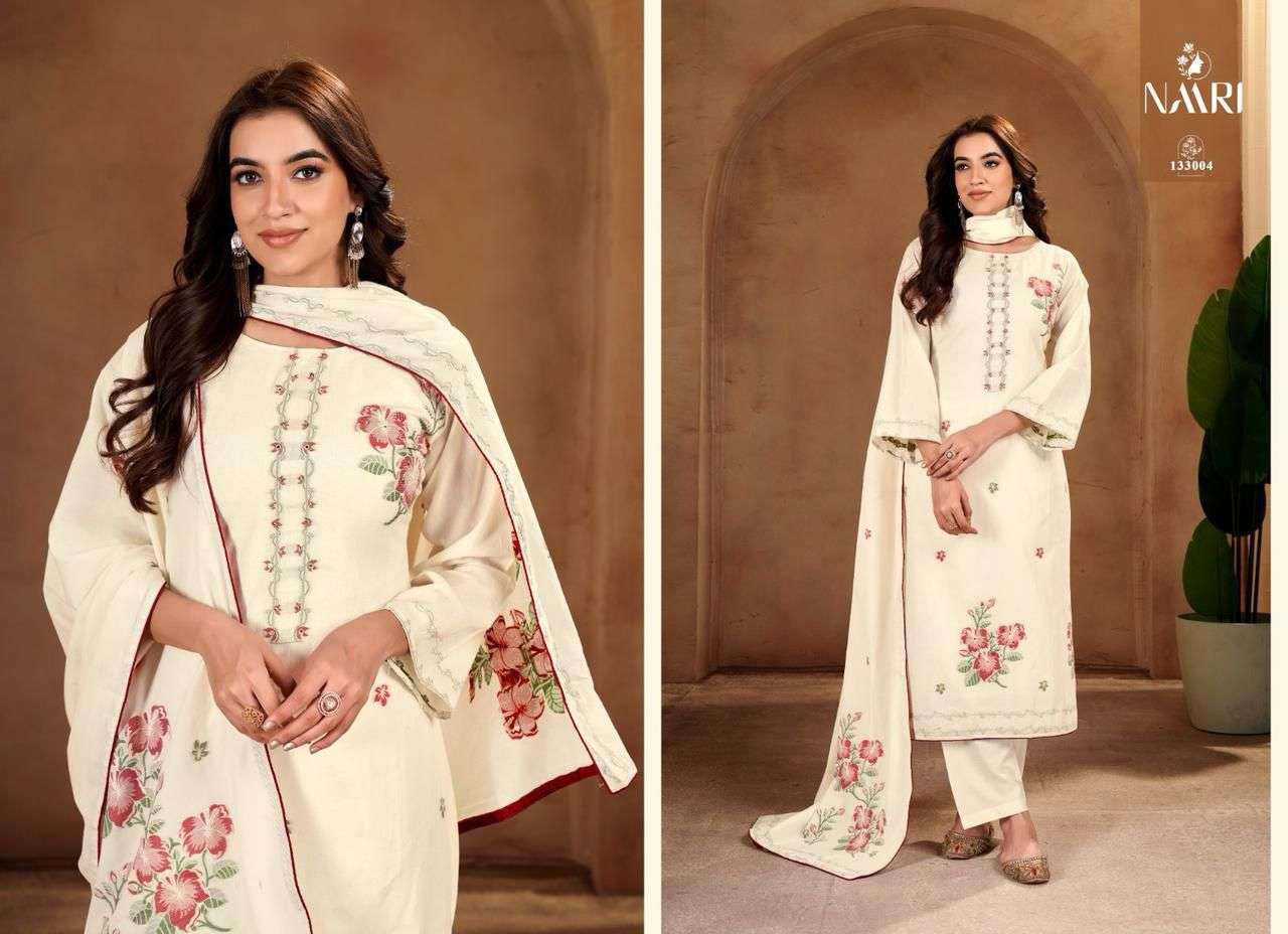 NAARI WELSY COTTON JACQUARD DESIGNER WORK LADIES SUIT