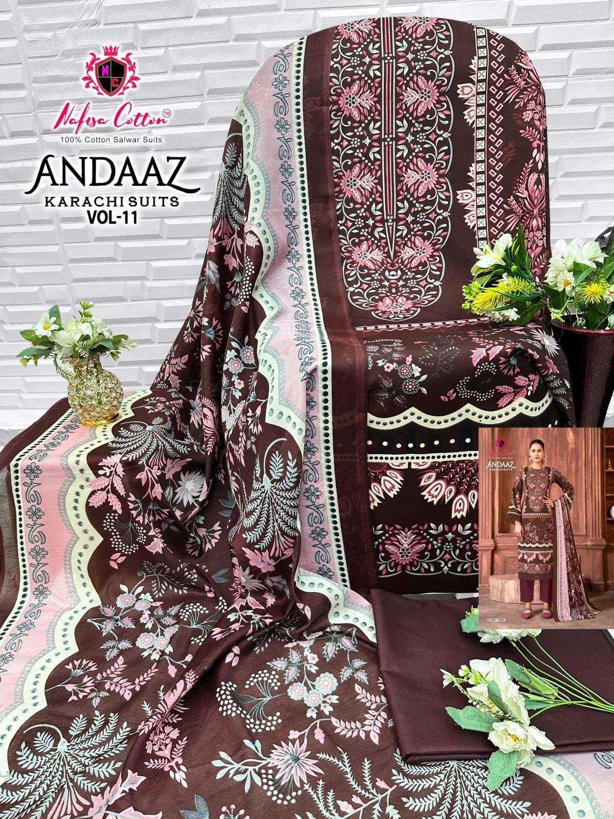 NAFISA COTTON ANDAAZ KARACHI SUITS VOL 11 COTTON DIGITAL PRINT DRESS