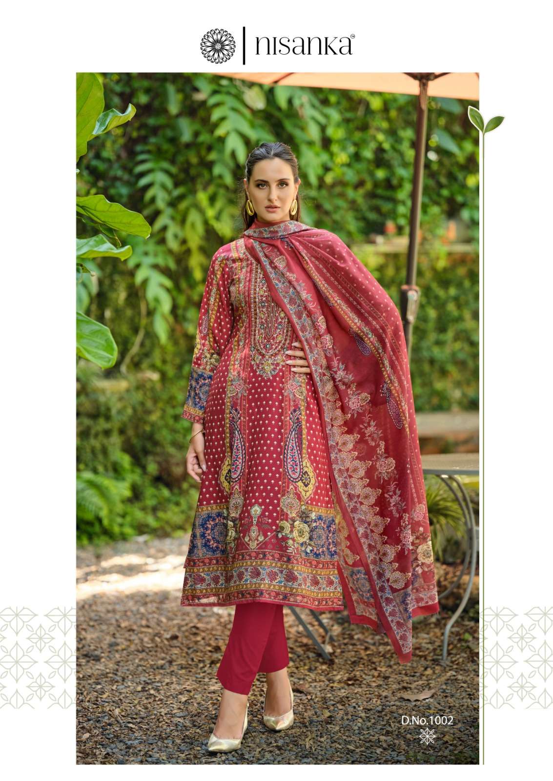 NISANKA LIFESTYLES ALIZEH LAWN COTTON DIGITAL PRINTS WITH EMBROIDERY WORK SUIT