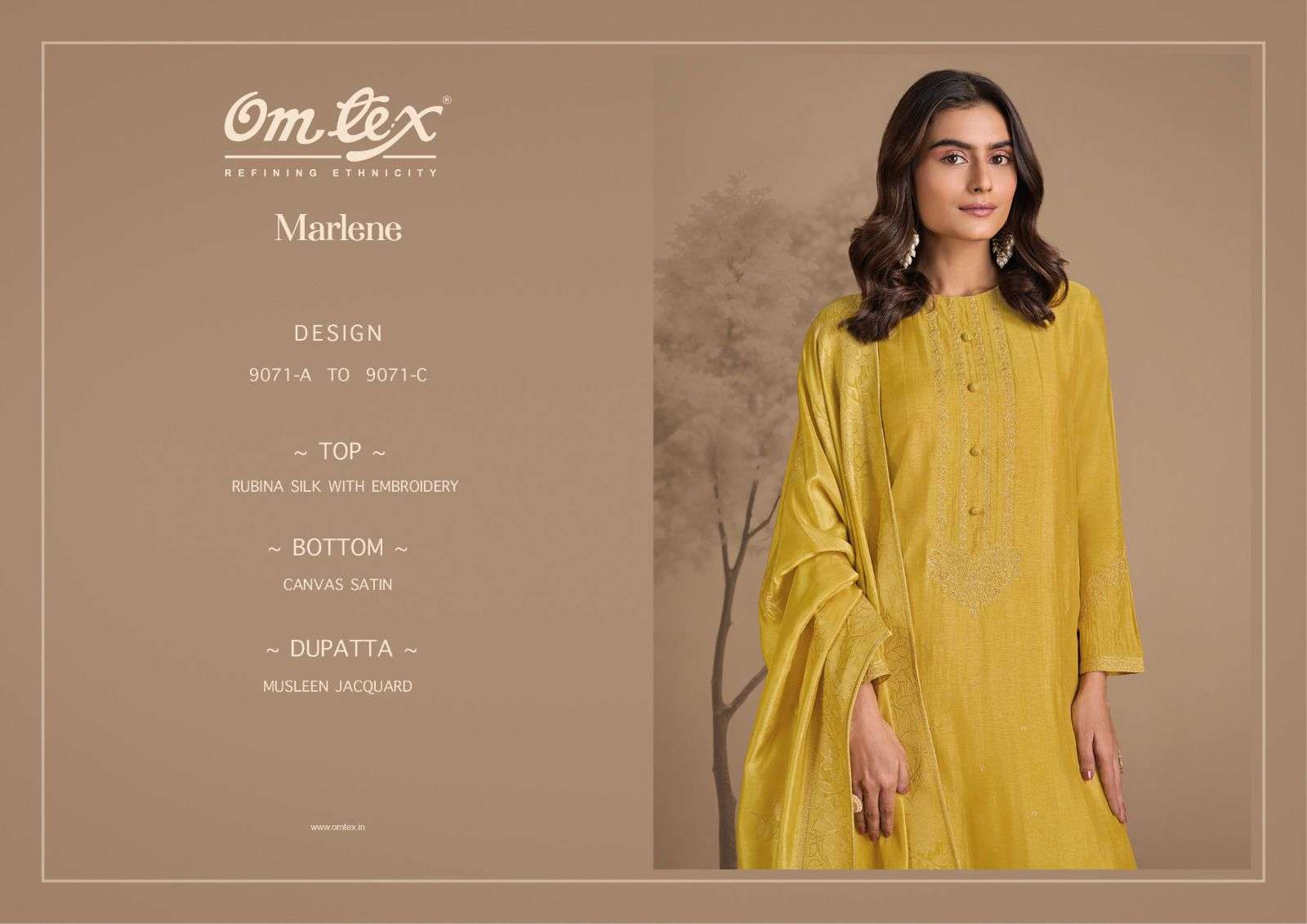 OMTEX MARLENE SILK WITH EMBROIDERY DESIGNER WORK SUIT