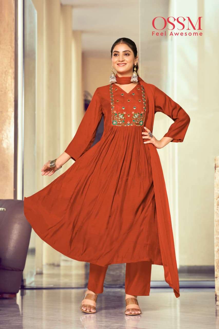 OSSM GULMOHAR FANCY NAIRA CUT STYLE LADIES 3 PIECE SET COLLECTION 