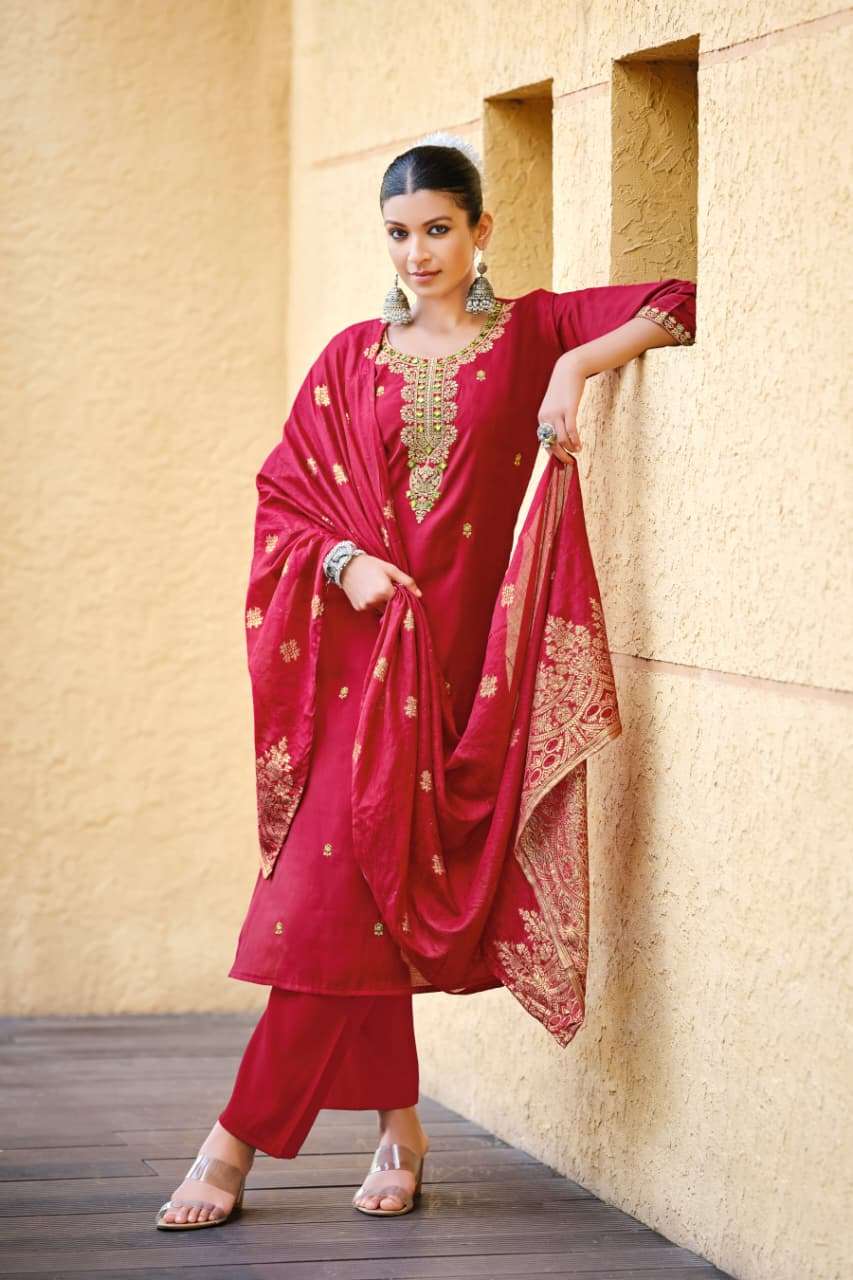 OSSM HEER SILK WITH FANCY EMBROIDERIES WORK LADIES 3PCS SET COLLECTION 