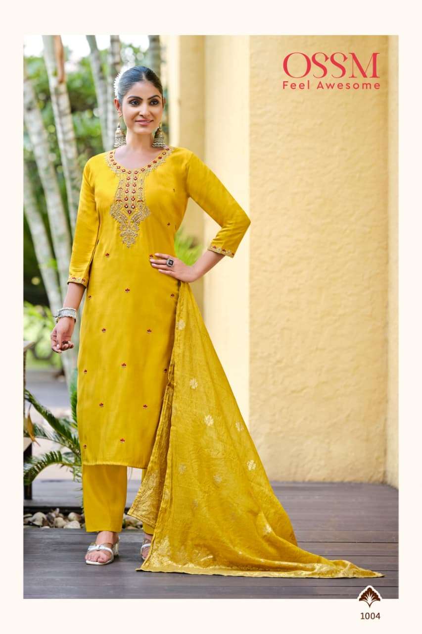 OSSM HEER SILK WITH FANCY EMBROIDERIES WORK LADIES 3PCS SET COLLECTION 