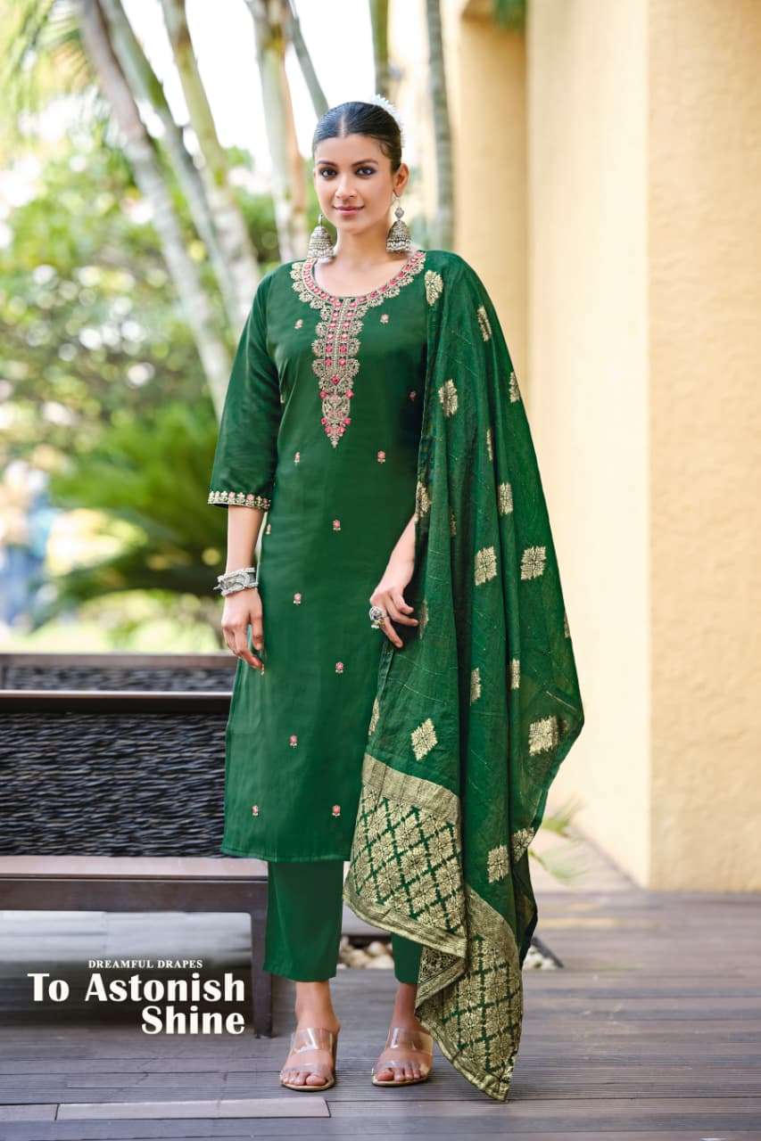 OSSM HEER SILK WITH FANCY EMBROIDERIES WORK LADIES 3PCS SET COLLECTION 