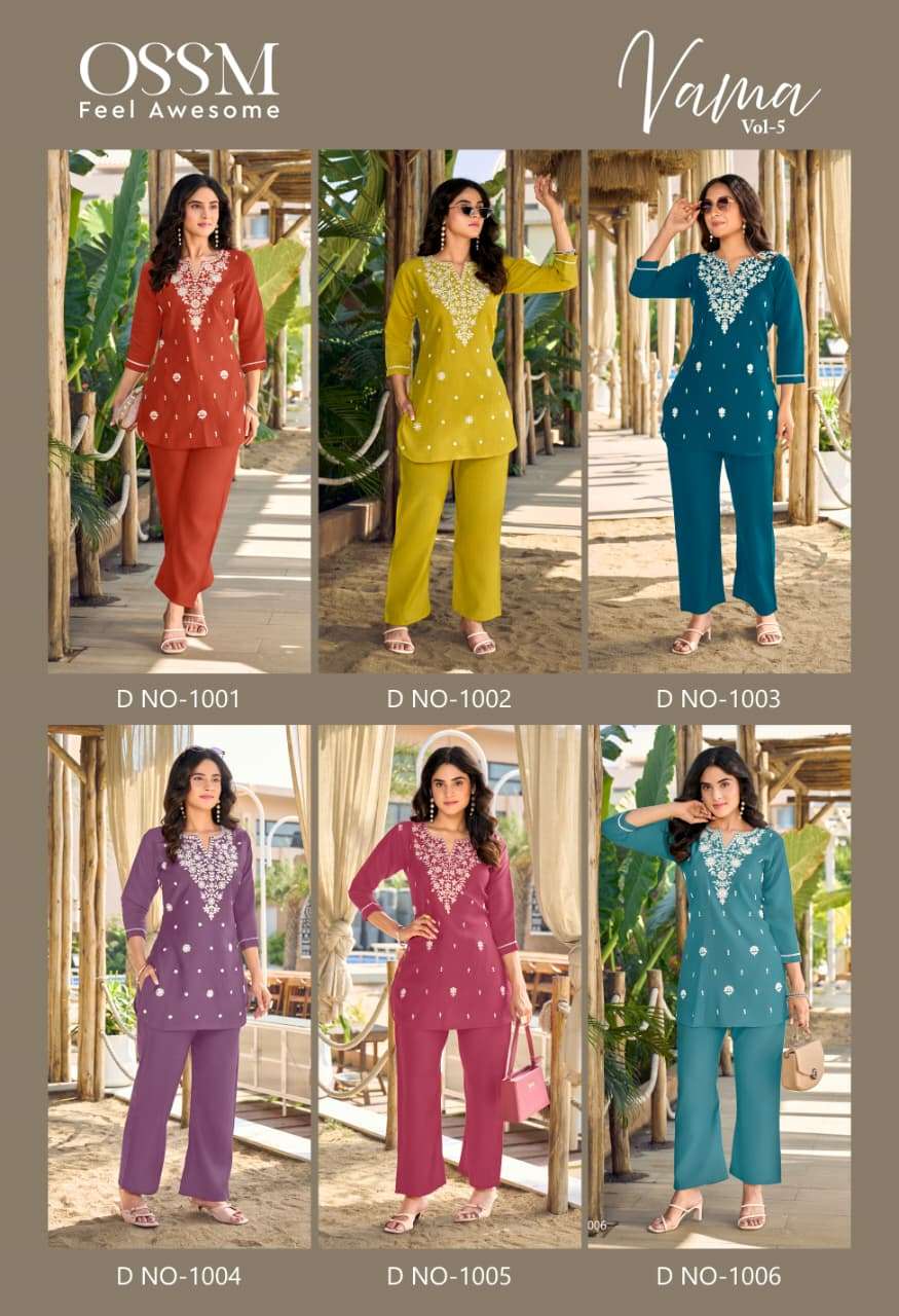 OSSM VAMA VOL 5 SIK FANCY WORKS LADIES CO-ORD SET 