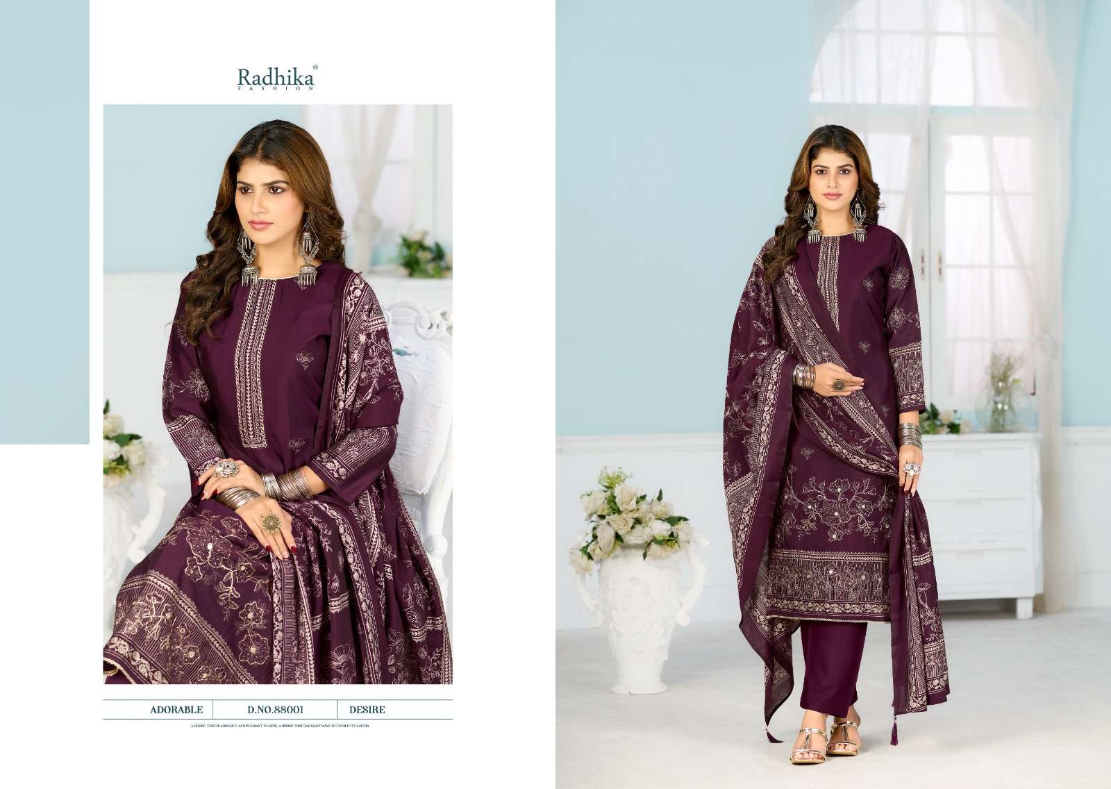 RADHIKA FASHION AZARA BEAUTY SILK VOL 7 MUSLIN FANCY DESIGNER WORK LADIES SUIT
