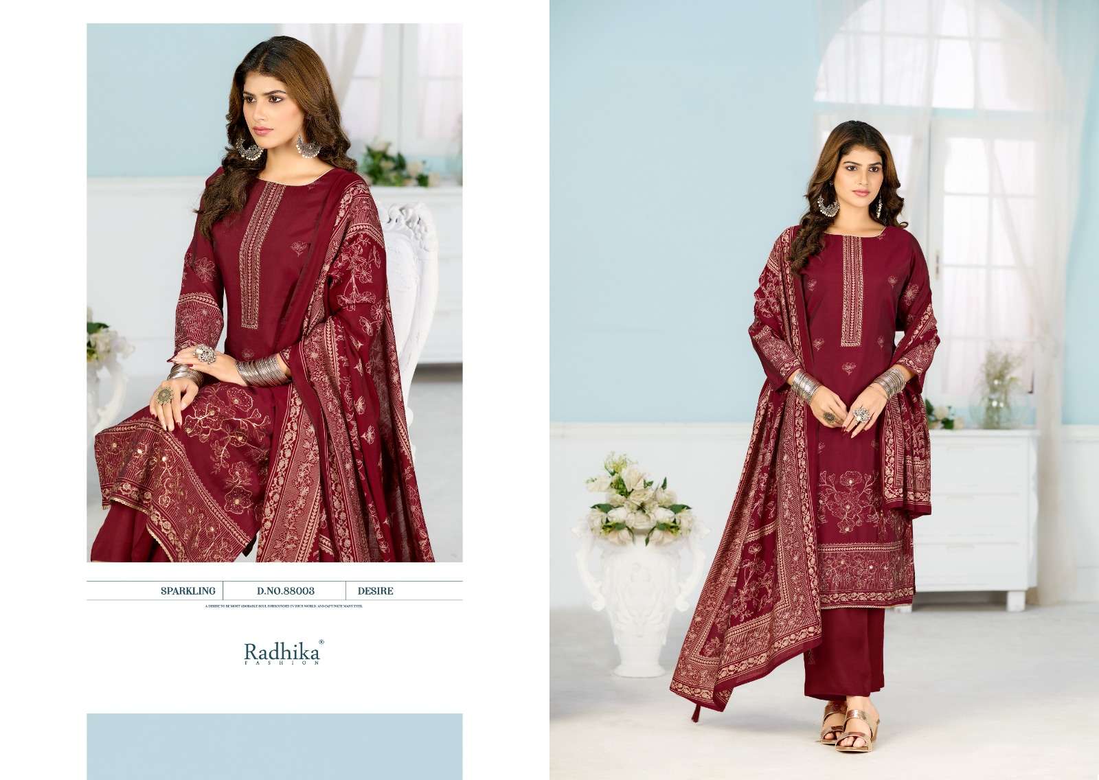 RADHIKA FASHION AZARA BEAUTY SILK VOL 7 MUSLIN FANCY DESIGNER WORK LADIES SUIT
