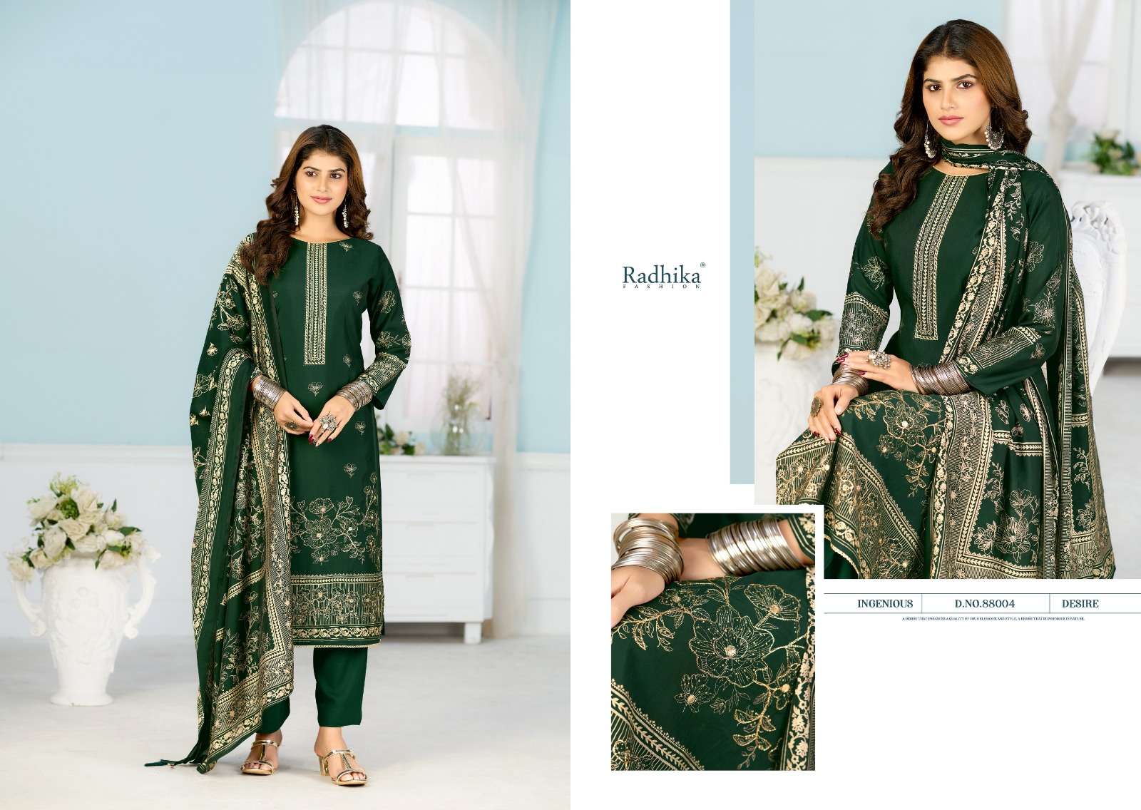 RADHIKA FASHION AZARA BEAUTY SILK VOL 7 MUSLIN FANCY DESIGNER WORK LADIES SUIT