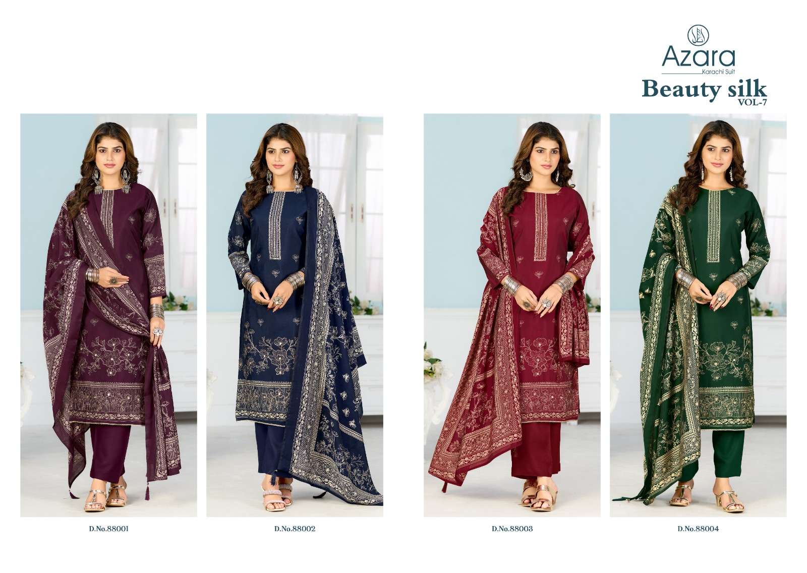 RADHIKA FASHION AZARA BEAUTY SILK VOL 7 MUSLIN FANCY DESIGNER WORK LADIES SUIT