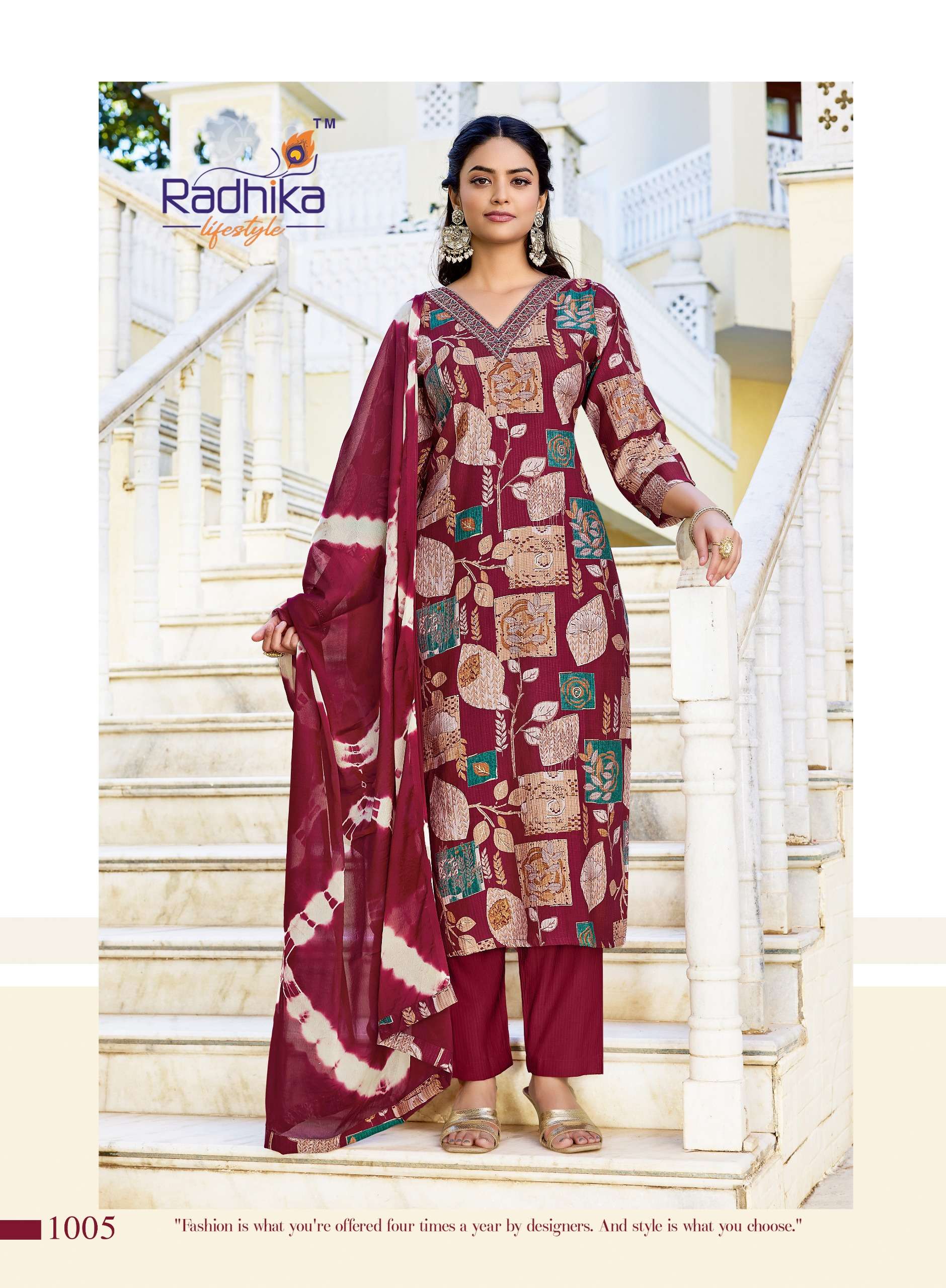 RADHIKA LIFESTYLE SHUAG VOL 1 FANCY LADIES KURTI BOTTOM AND DUPATTA SET 