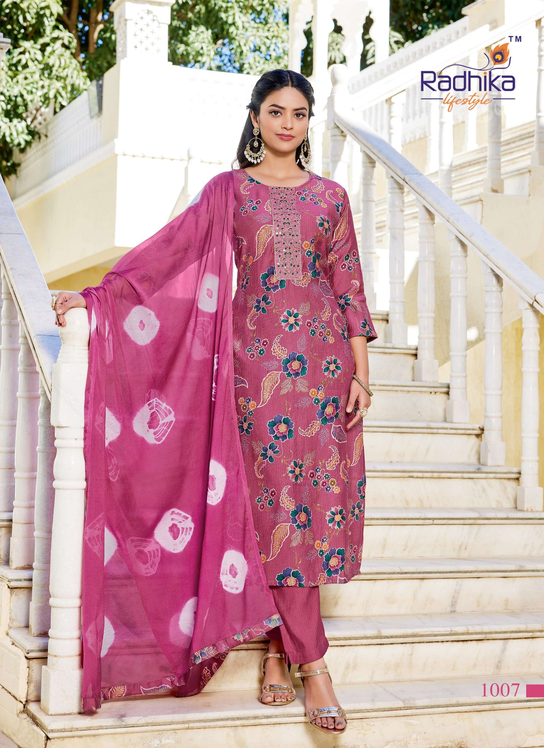 RADHIKA LIFESTYLE SHUAG VOL 1 FANCY LADIES KURTI BOTTOM AND DUPATTA SET 