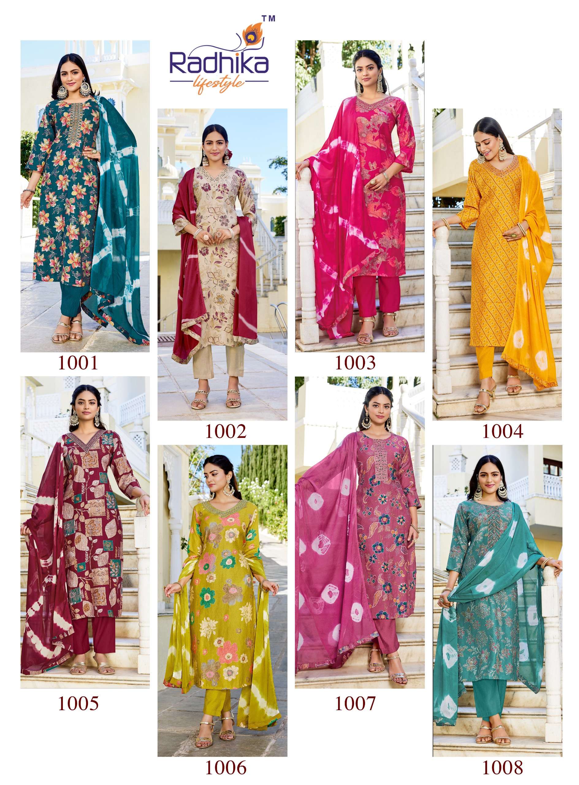 RADHIKA LIFESTYLE SHUAG VOL 1 FANCY LADIES KURTI BOTTOM AND DUPATTA SET 