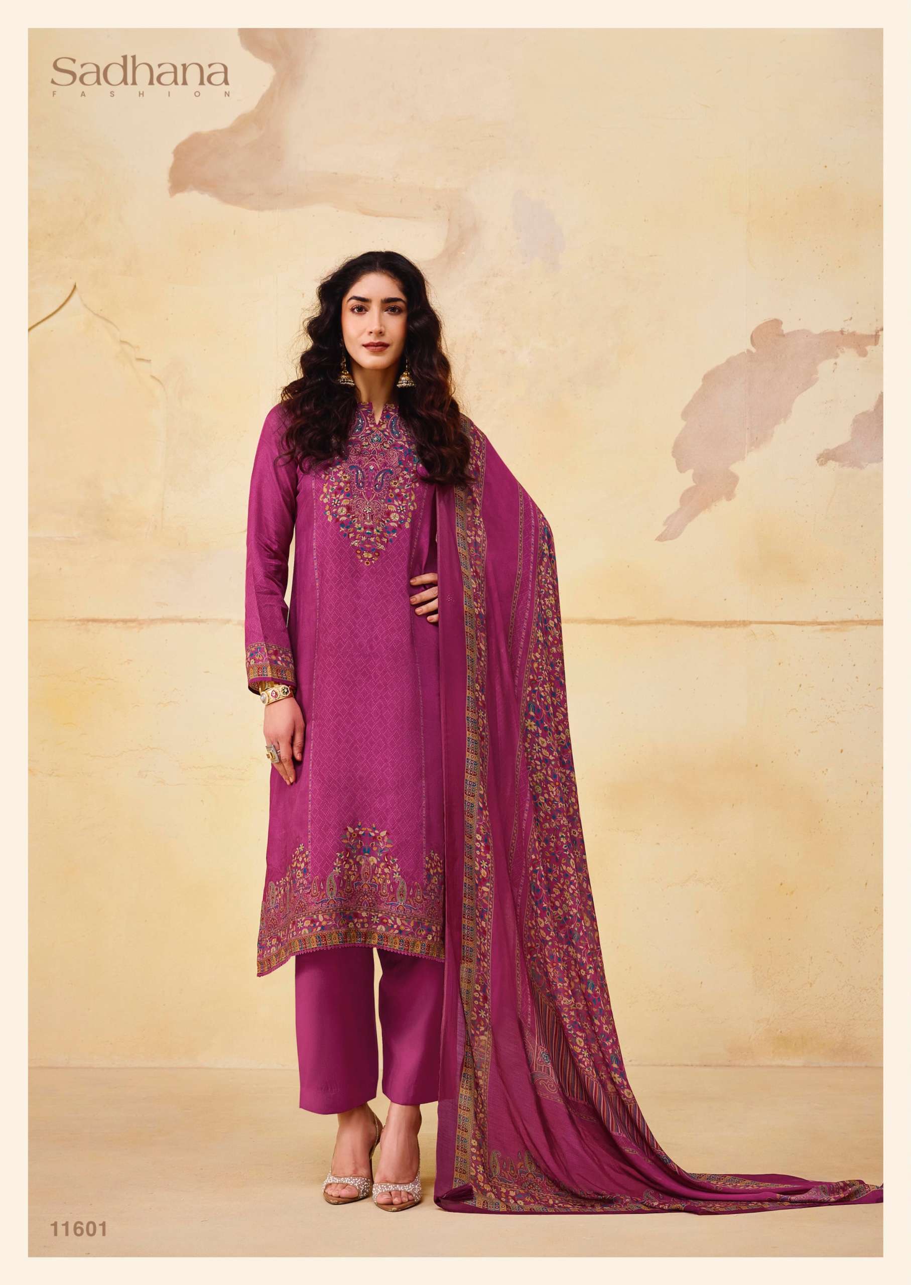  SADHANA FASHION OLIVIA MUSLIN SILK DIGITAL PRINT WITH FANCY WORK SUIT