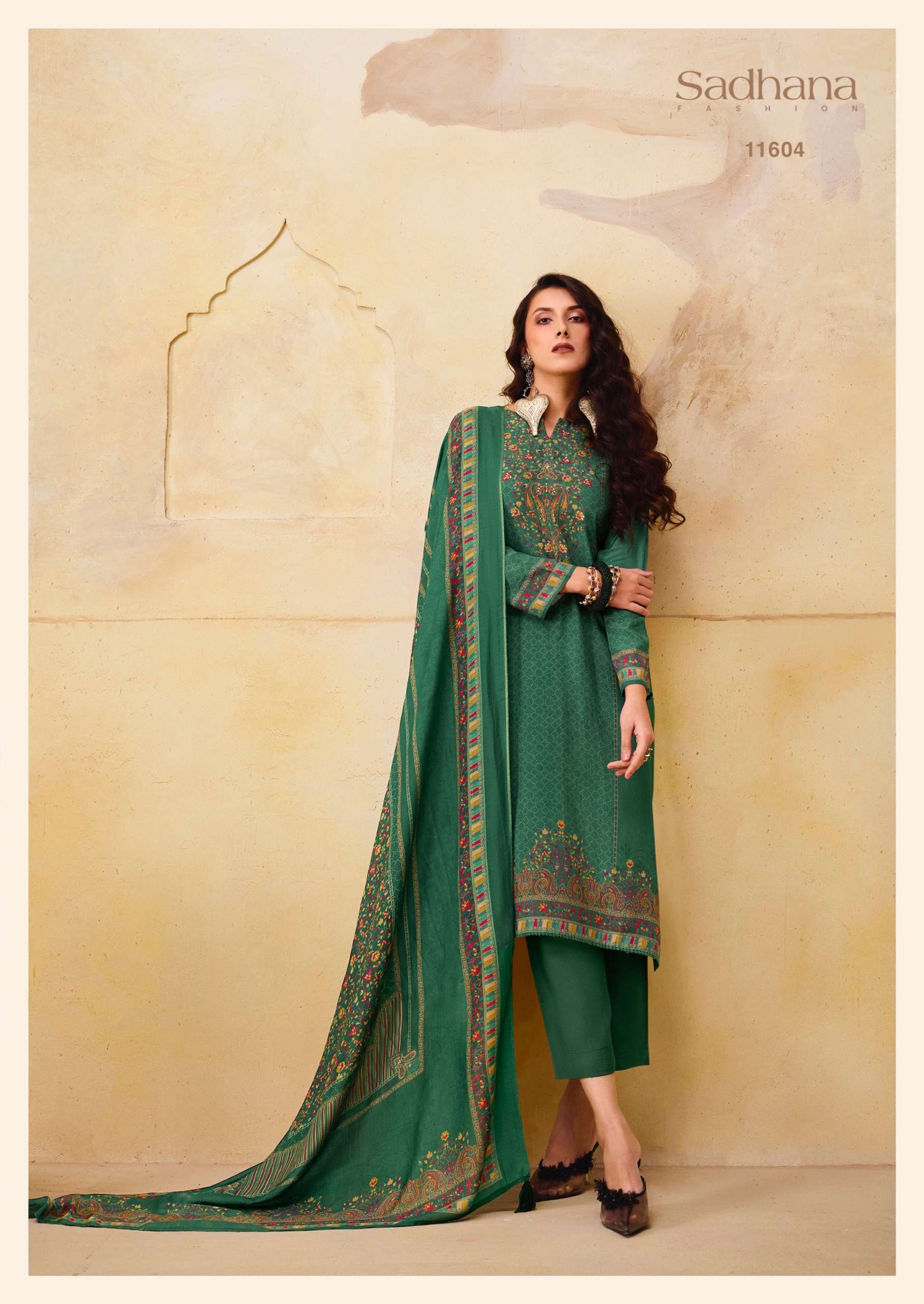  SADHANA FASHION OLIVIA MUSLIN SILK DIGITAL PRINT WITH FANCY WORK SUIT