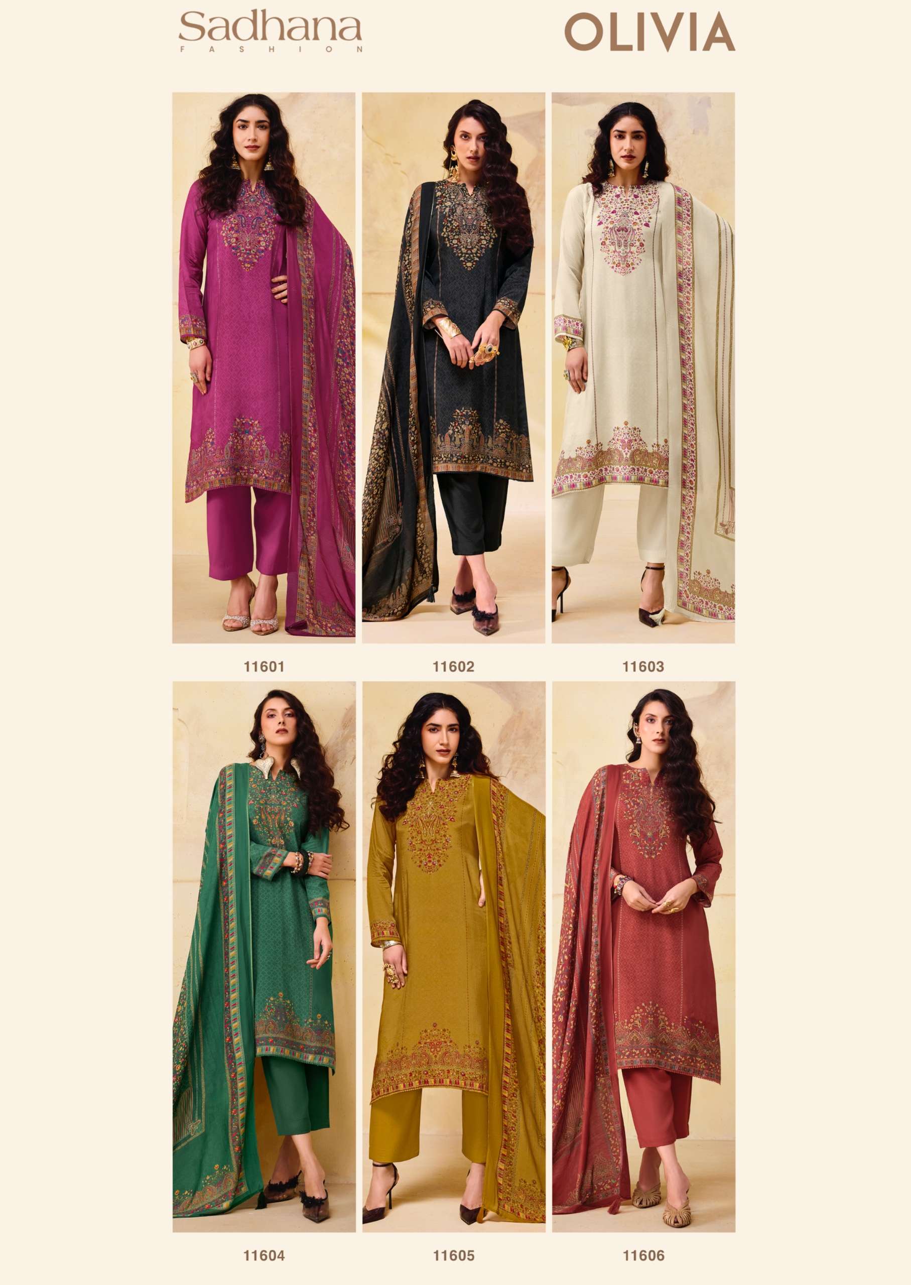  SADHANA FASHION OLIVIA MUSLIN SILK DIGITAL PRINT WITH FANCY WORK SUIT
