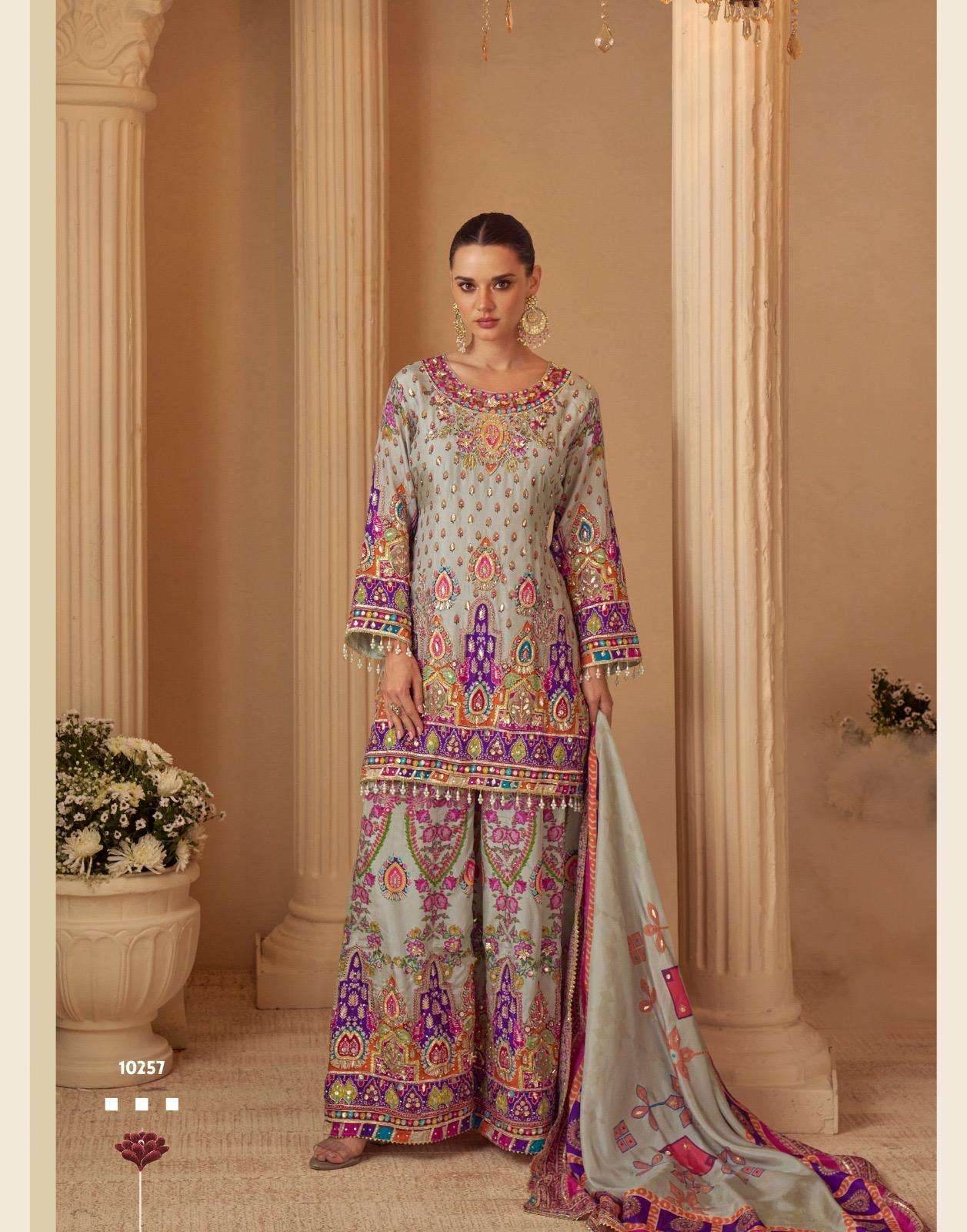 SAYURI DESIGNER SARTHI SILK HEAVY DESIGNER WEDDING WEAR SUIT