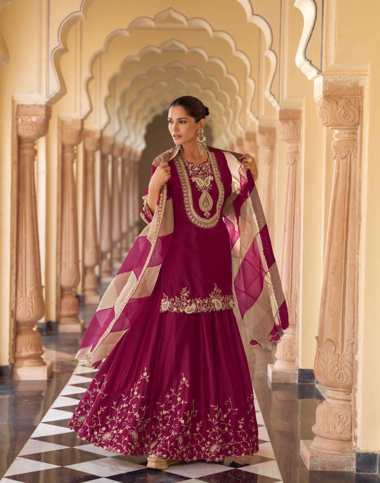 SAYURI DESIGNER SAVERA SILK HEAVY EMBROIDERD DESIGNER WEDDING WEAR SUIT