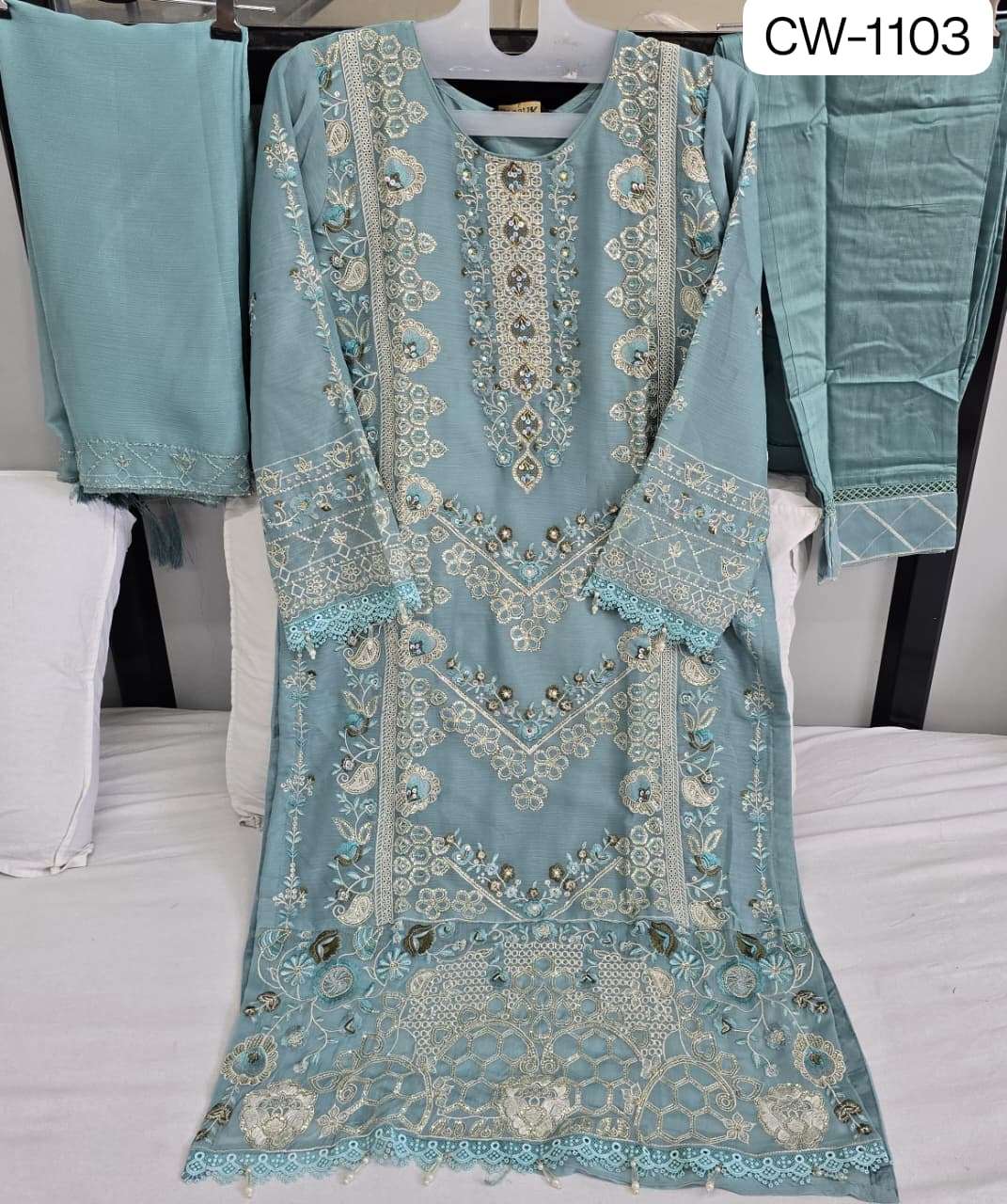 SHRADDHA DESIGNER MUSHQ CW 1103 EMBROIDERY DESIGNER PAKISTANI SUIT
