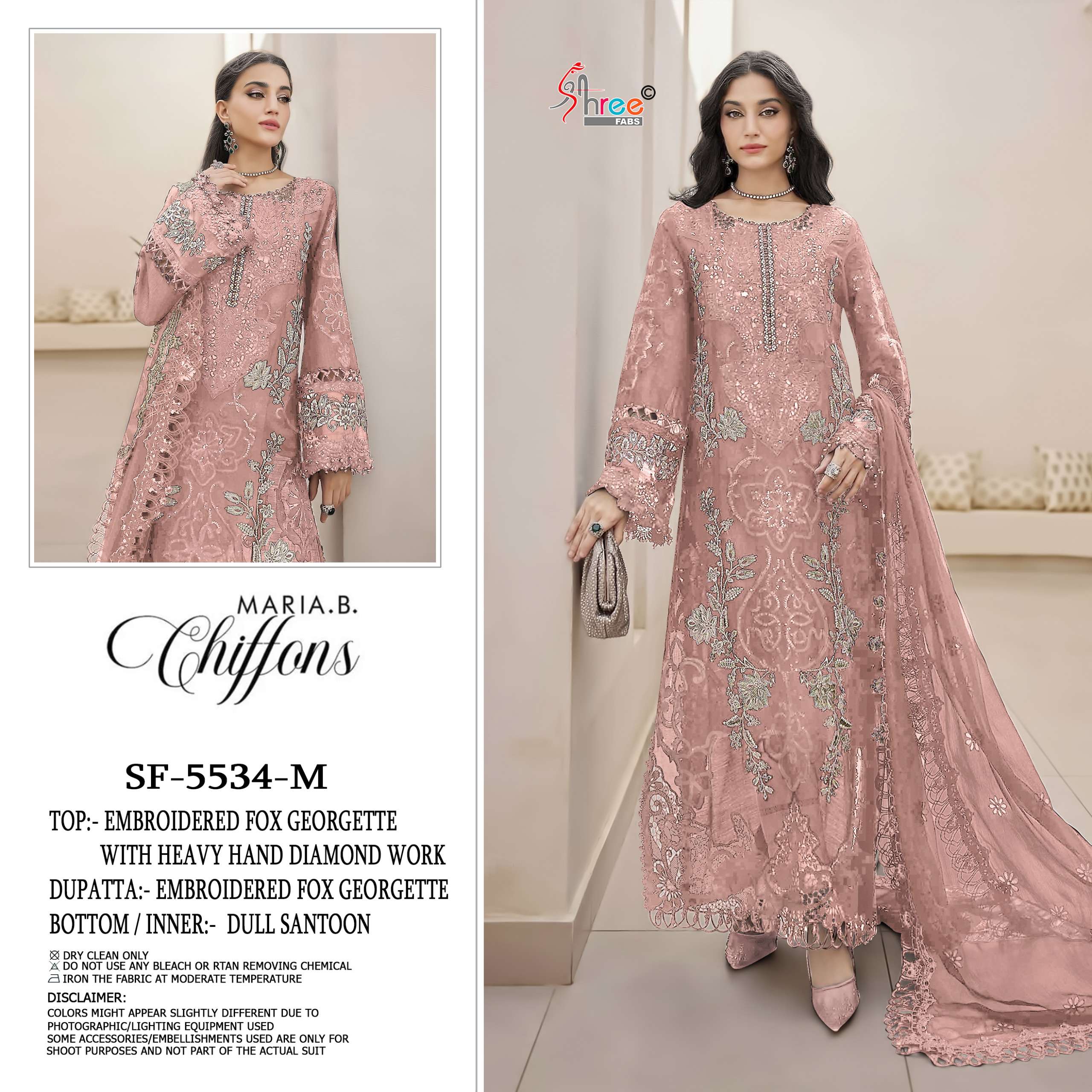 SHREE FABS SF 5534 GEORGETTE HEAVY EMBROIDERED DESIGNER PAKISTANI SUIT
