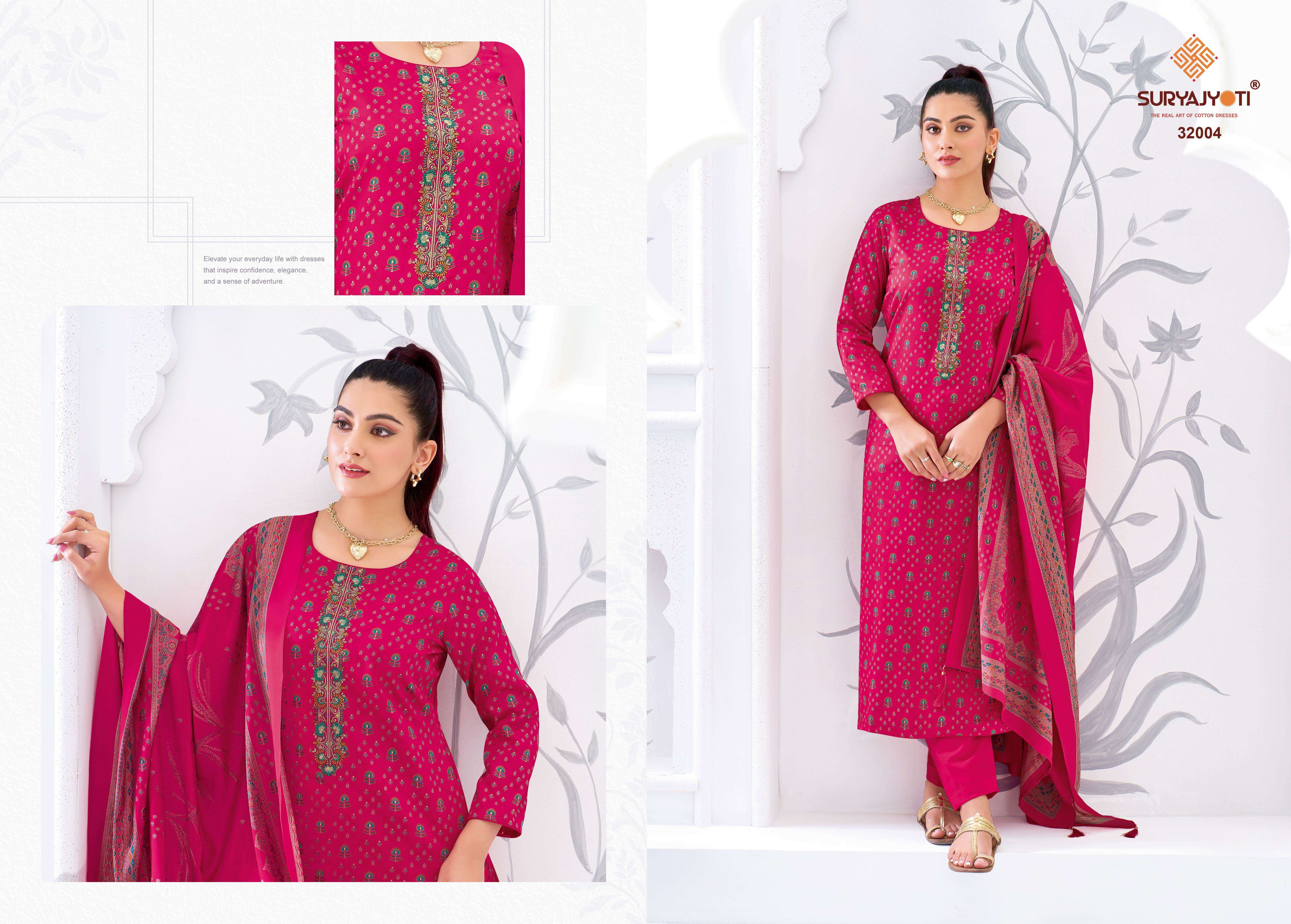 SURYAJYOTI KALKI VOL 32 JAM SATIN PRINT WITH FANCY EMBROIDERY WORK SUIT