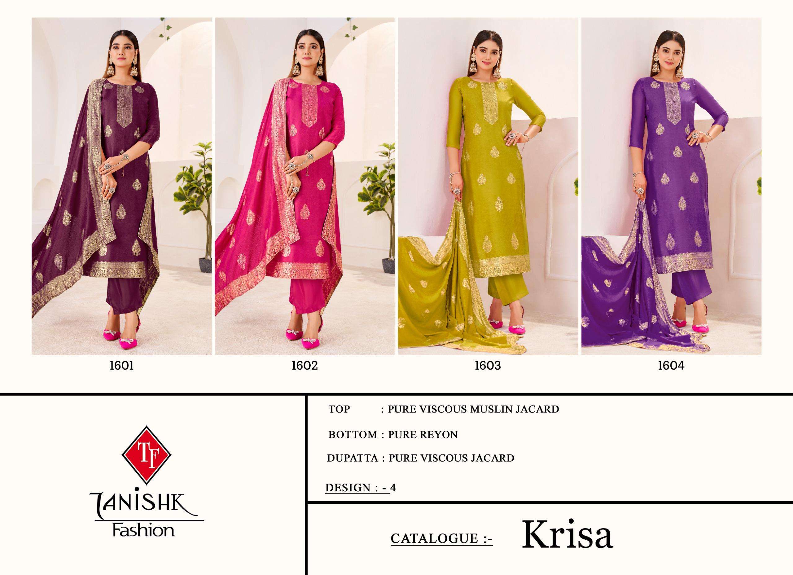TANIKSH FASHION KRISA VISCOSE JACQUARD DESIGNER WORK LADIES SUIT