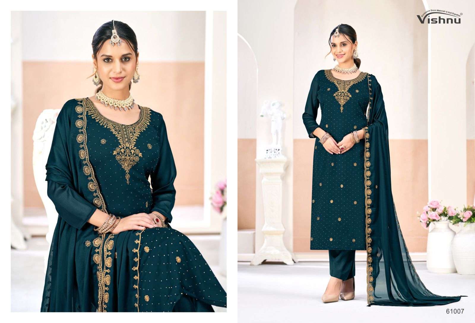 VISHNU IMPEX GULMA GEORGETTE FANCY DESIGNER WORK LADIES SUIT