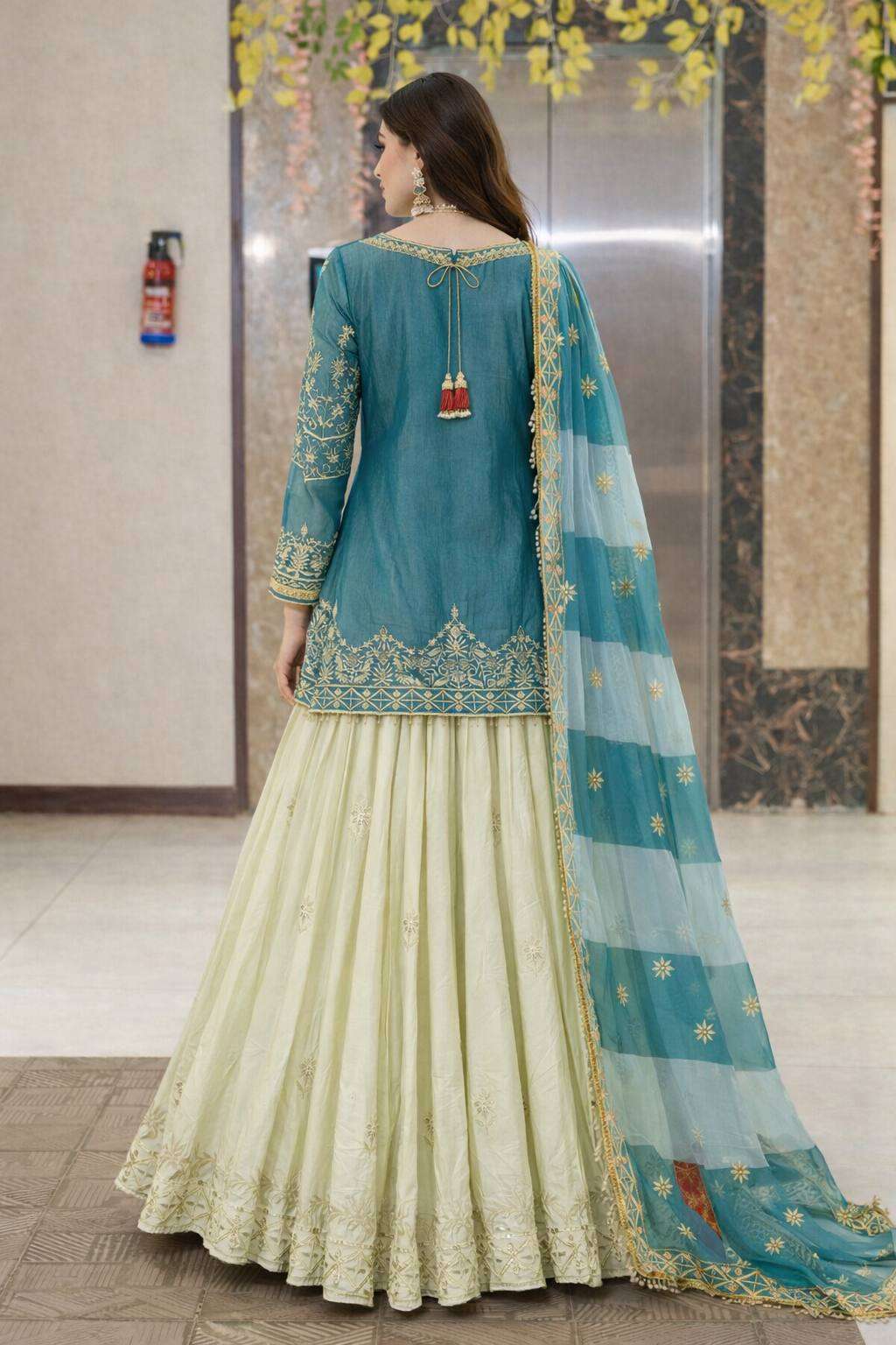 ZC 8008 SILK DESIGNER PARTY WEAR TOP WITH LEHENGA AND DUPATTA 