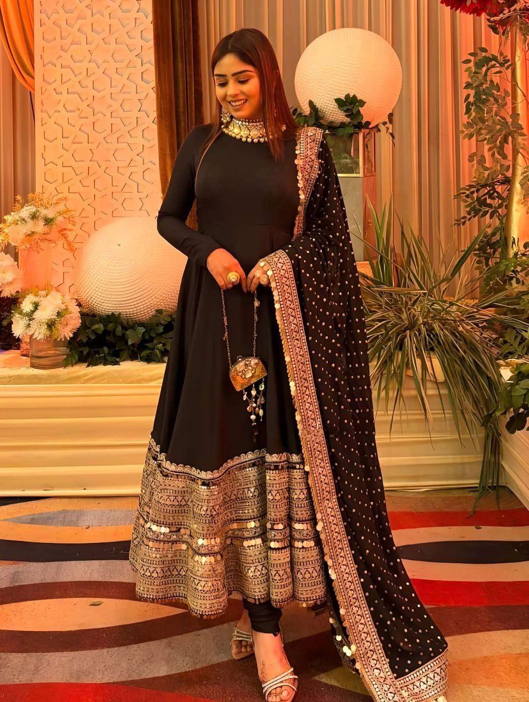 ZSR 3152 SILK DESIGNER PARTY WEAR LONG ANARKALI GOWN BOTTOM AND DUPATTA SET 