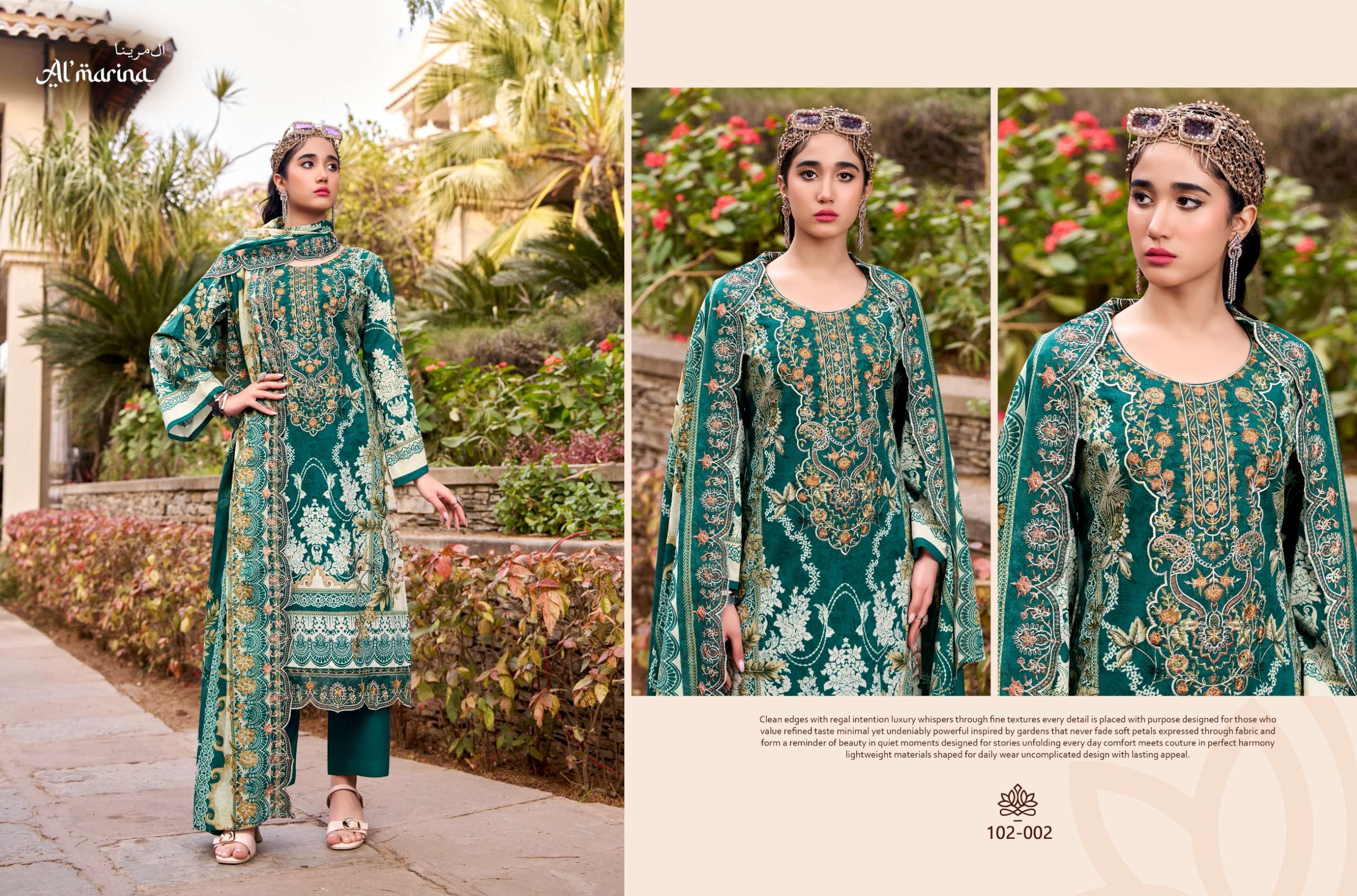 AL MARINA INAYAT COTTON DIGITAL PRINTS WITH FANCY EMBROIDERY WORK SUITS 