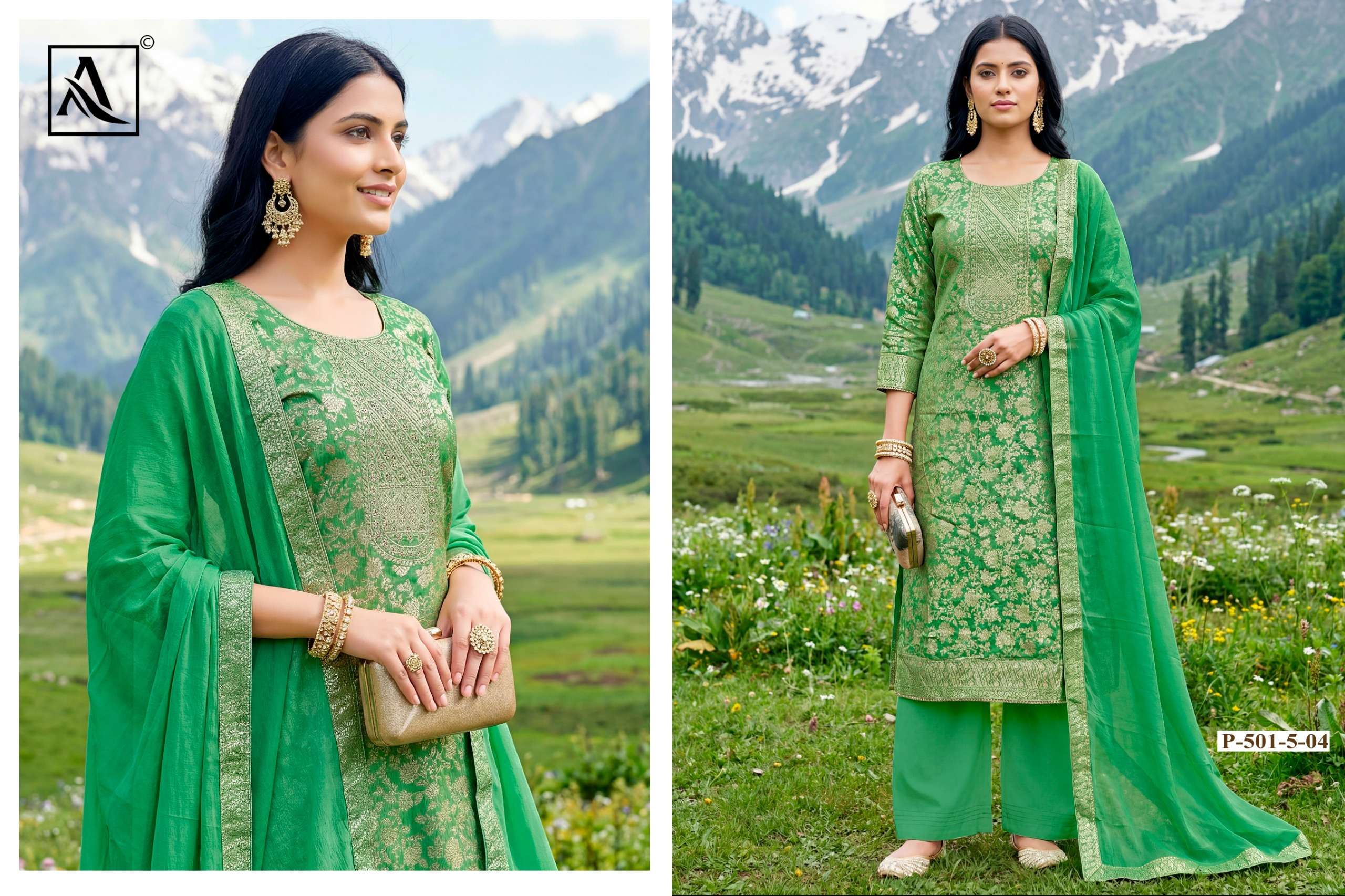 ALOK SUITS RICHI RICH JACQUARD DESIGNER WORK FANCY WORK SUIT
