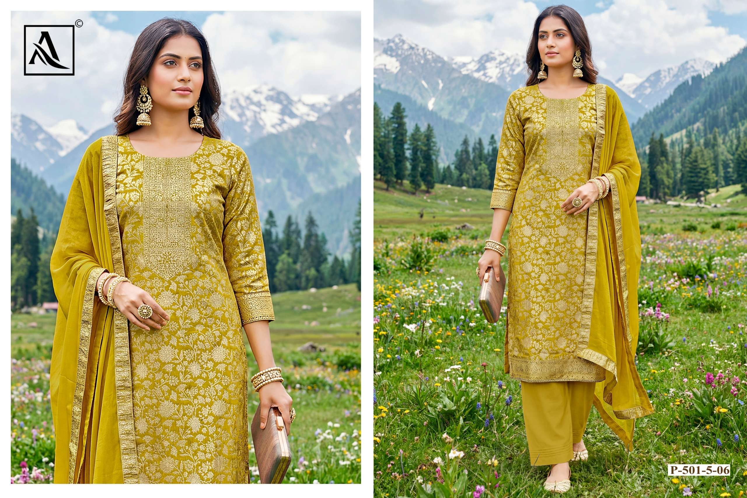 ALOK SUITS RICHI RICH JACQUARD DESIGNER WORK FANCY WORK SUIT