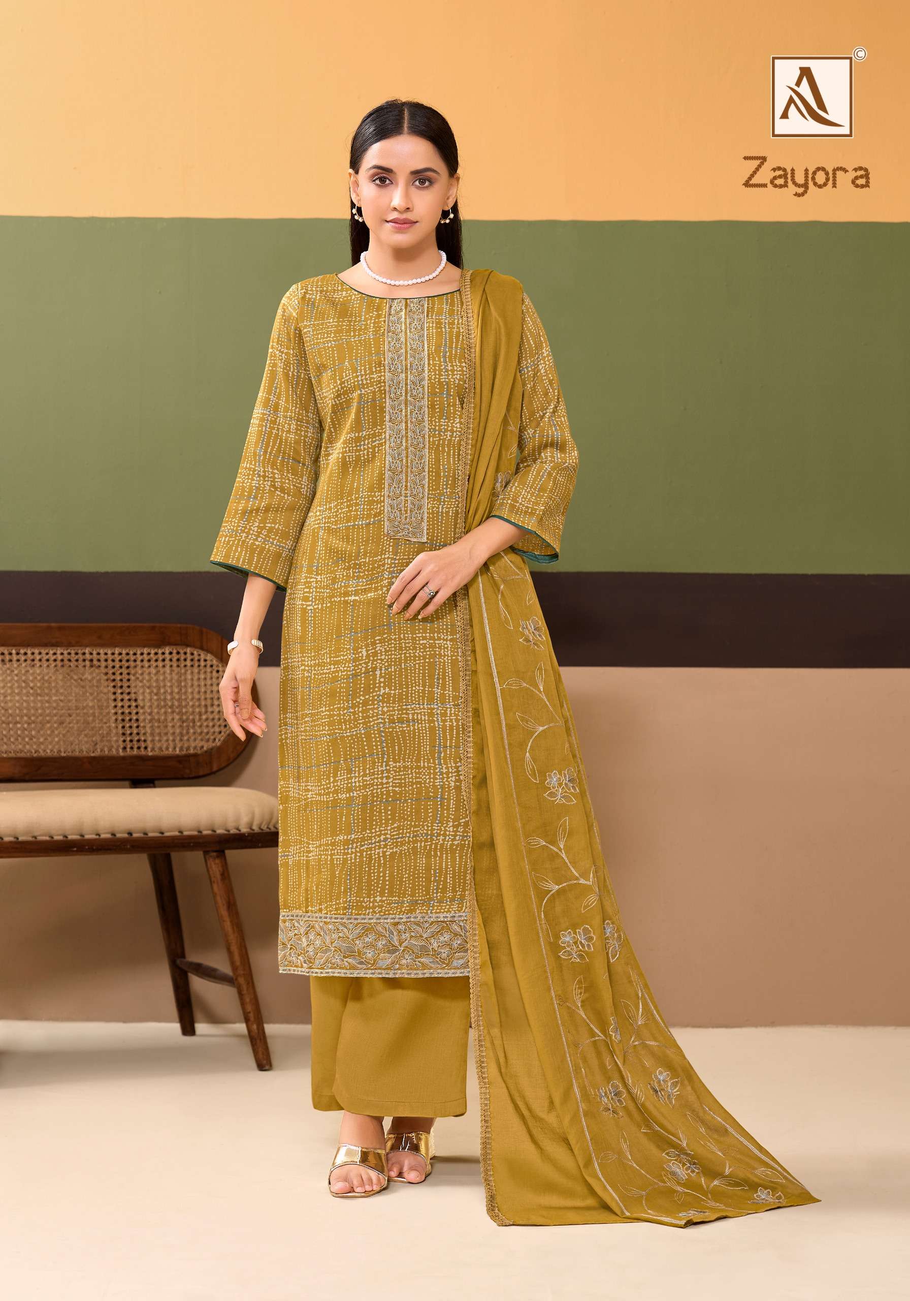 ALOK SUITS  ZAYORA JAM COTTON WITH FANCY EMBROIDERY WORK SUIT