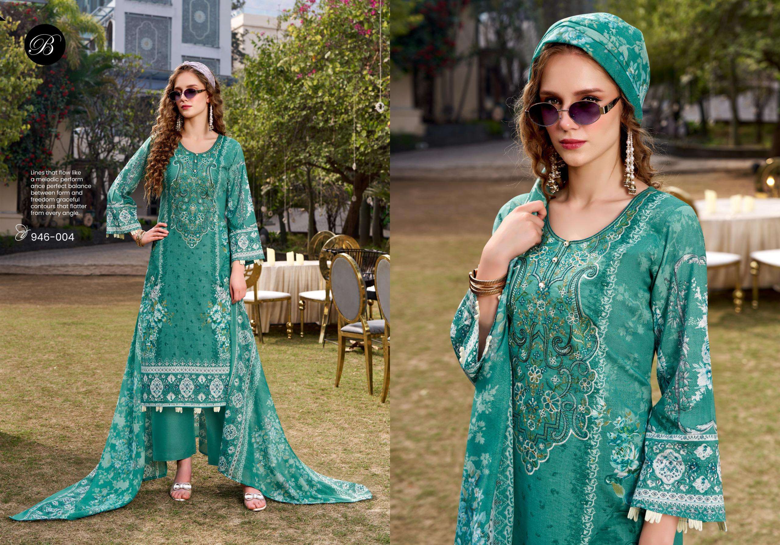 BELLIZA DESIGNER STUDIO NAIRA VOL 130 COTTON DIGITAL PRINT WITH FANCY WORK SUIT