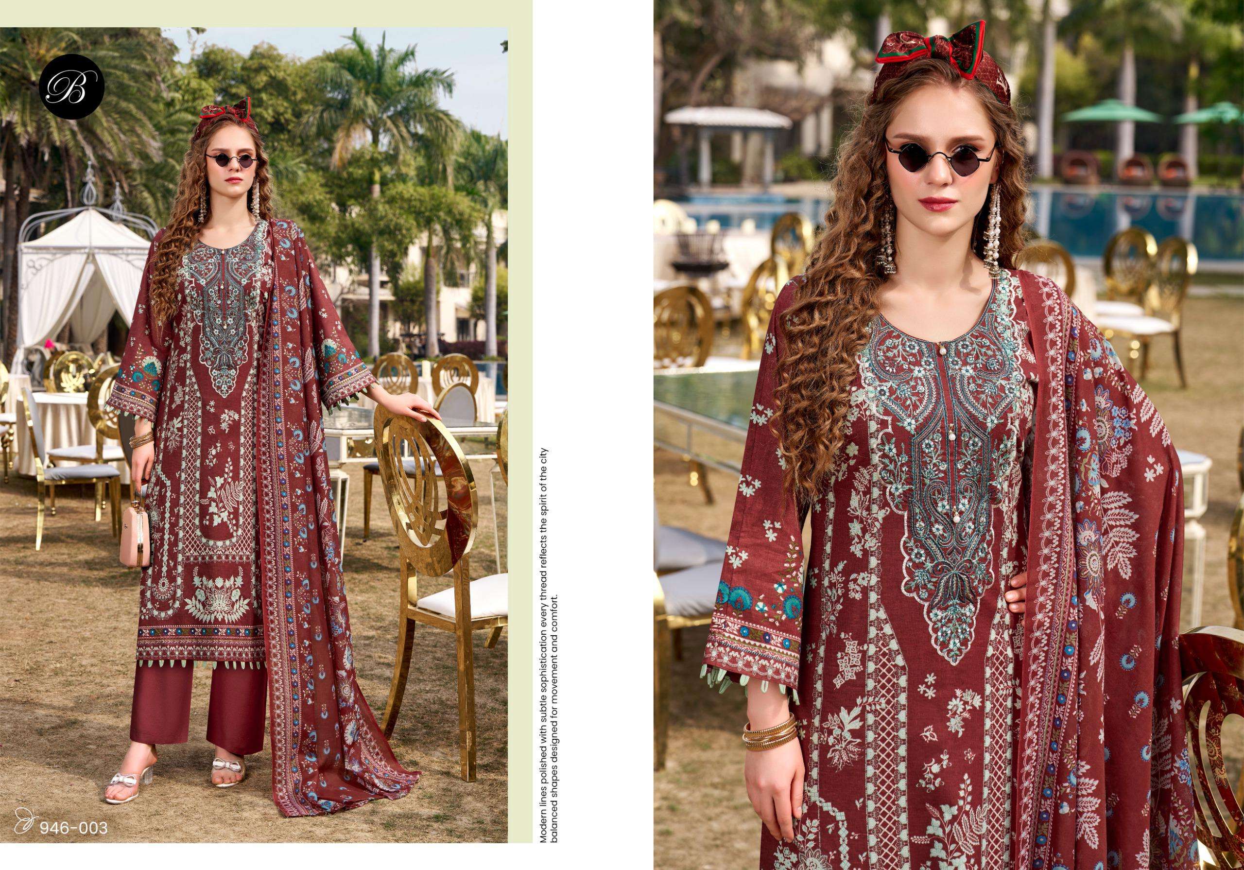 BELLIZA DESIGNER STUDIO NAIRA VOL 130 COTTON DIGITAL PRINT WITH FANCY WORK SUIT