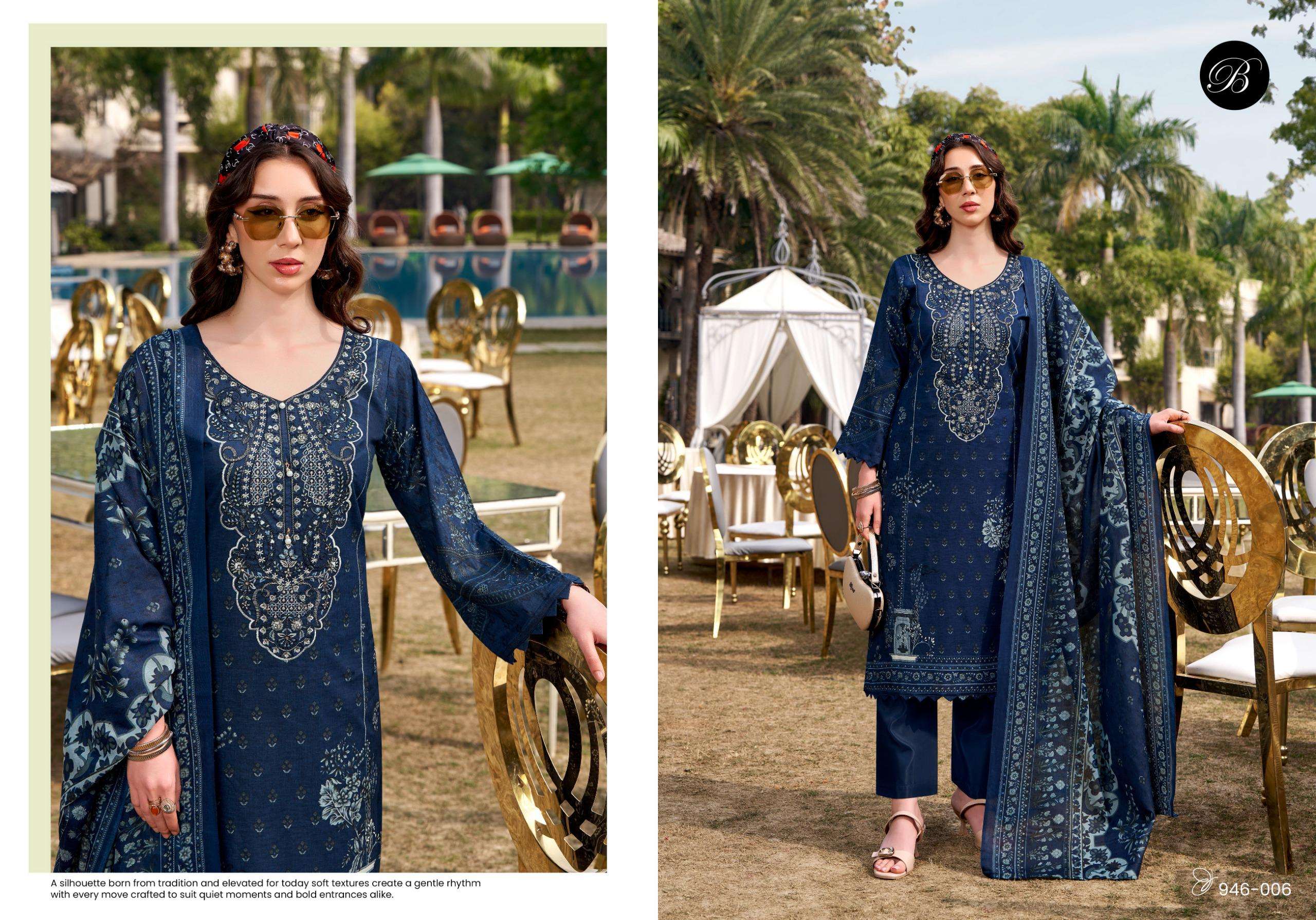 BELLIZA DESIGNER STUDIO NAIRA VOL 130 COTTON DIGITAL PRINT WITH FANCY WORK SUIT
