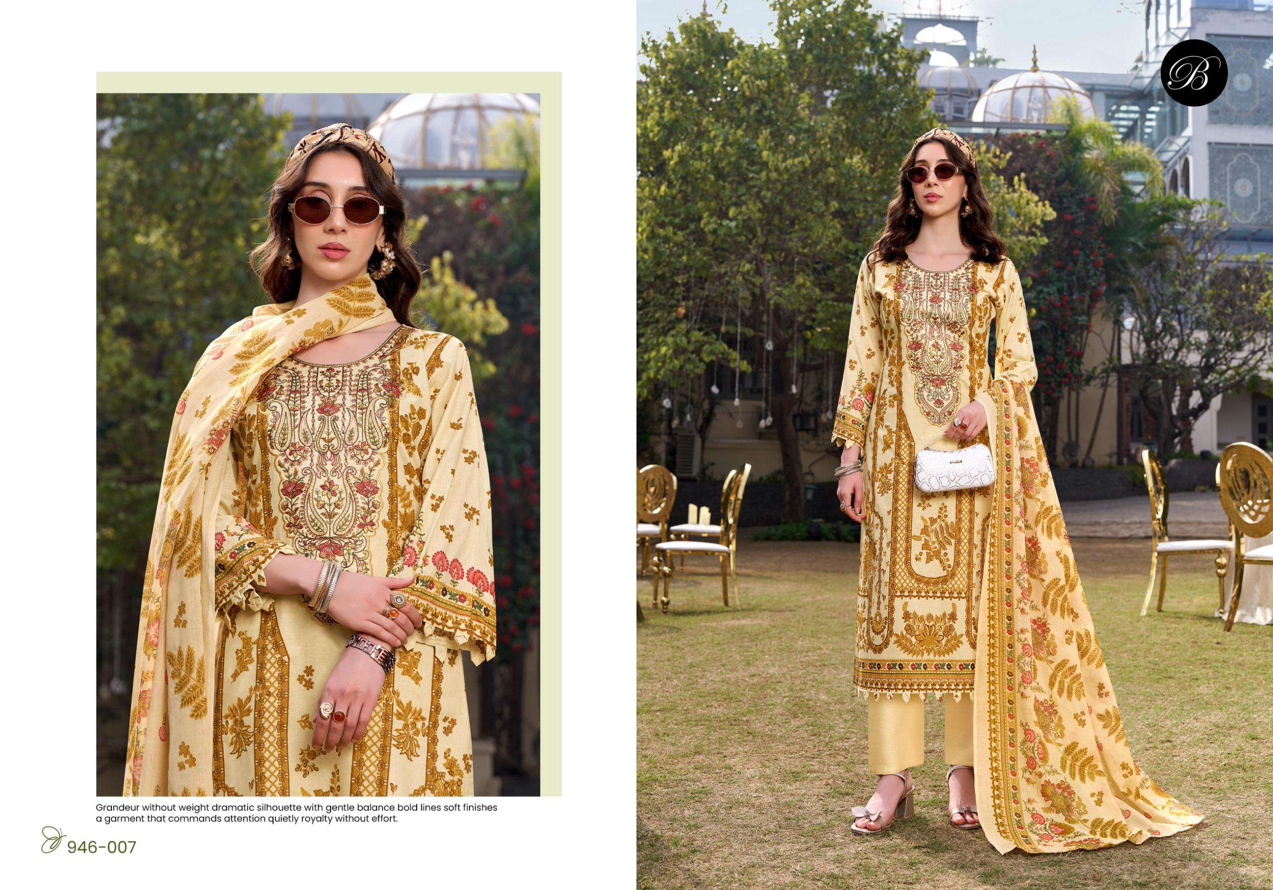 BELLIZA DESIGNER STUDIO NAIRA VOL 130 COTTON DIGITAL PRINT WITH FANCY WORK SUIT