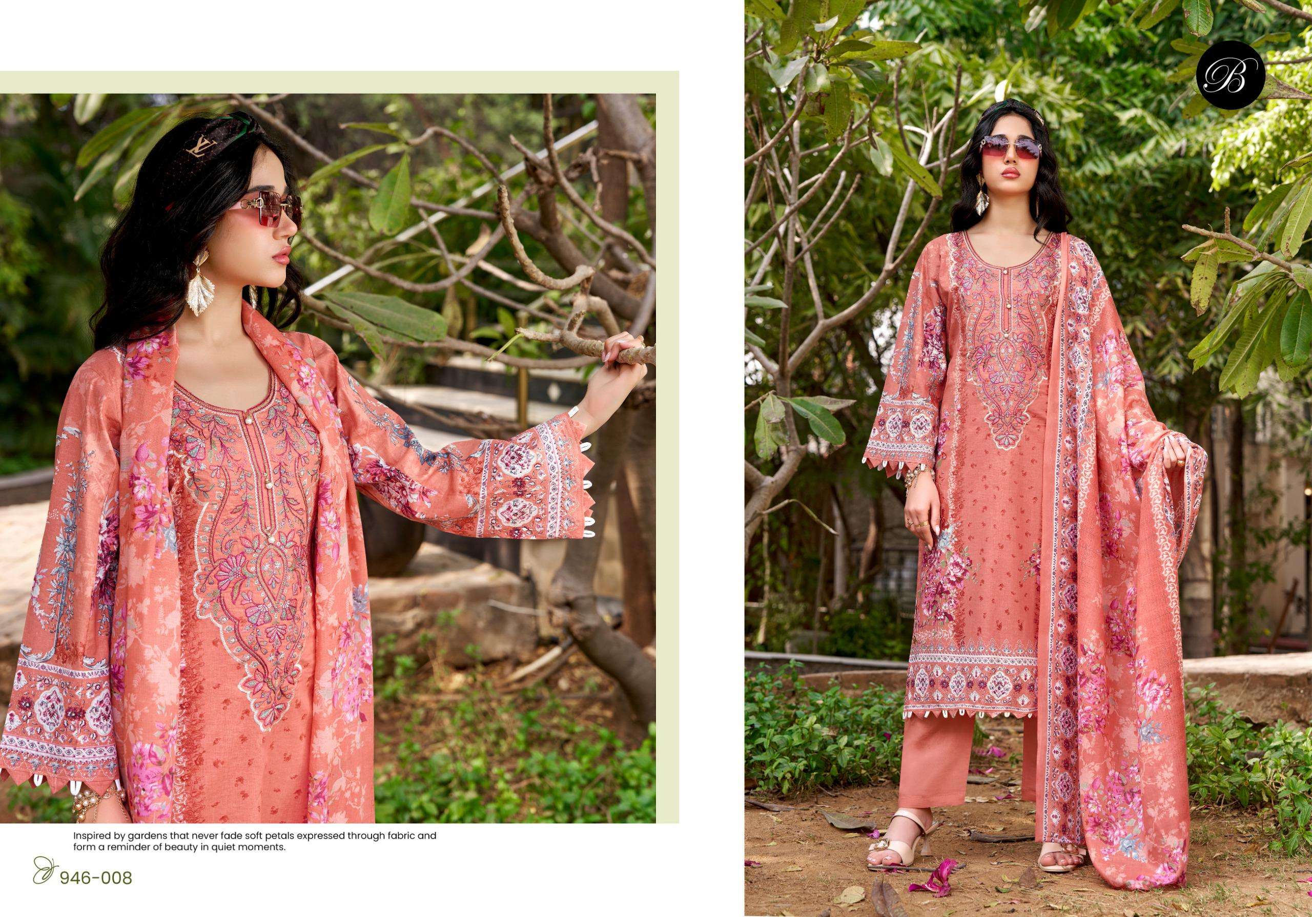 BELLIZA DESIGNER STUDIO NAIRA VOL 130 COTTON DIGITAL PRINT WITH FANCY WORK SUIT