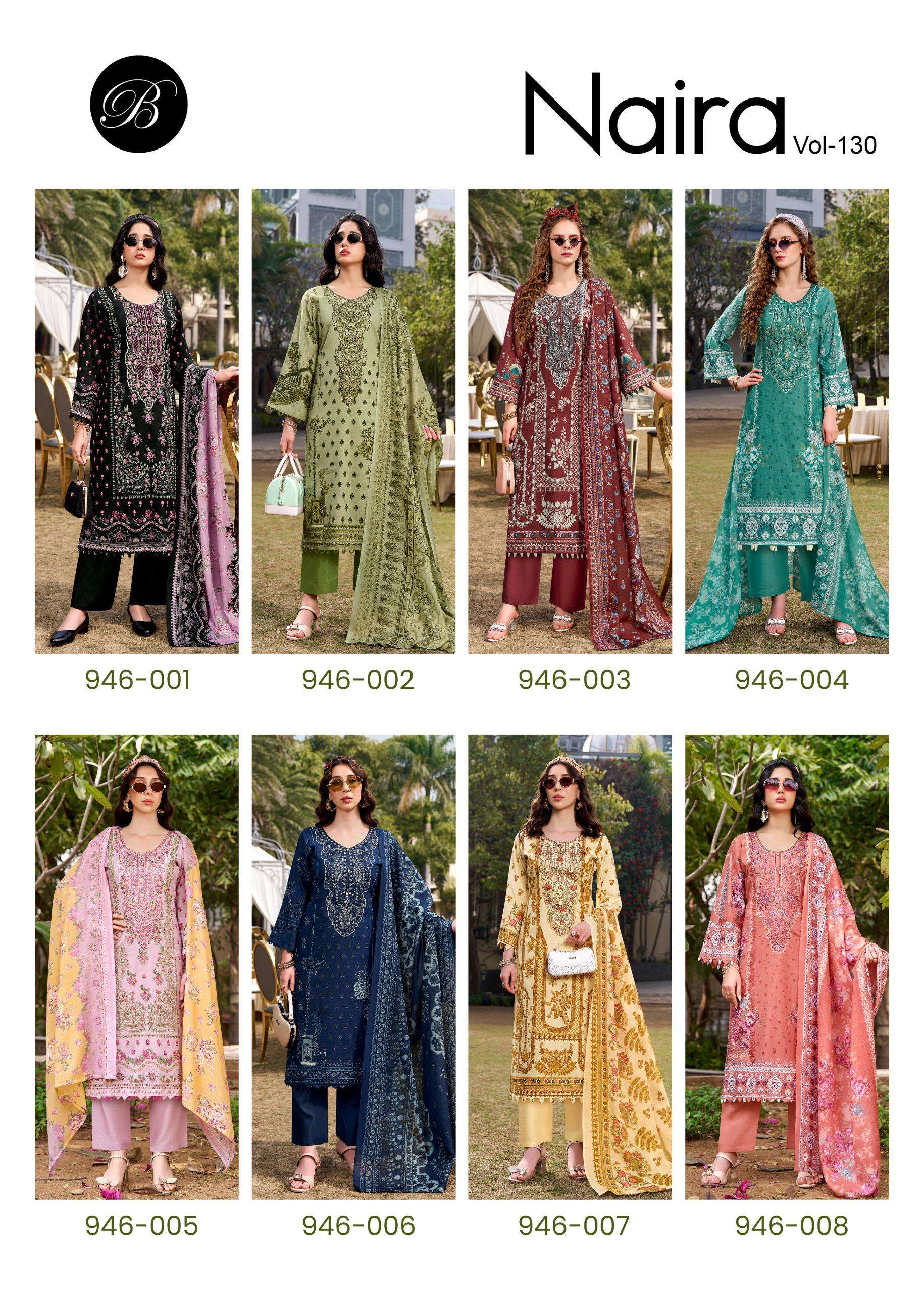 BELLIZA DESIGNER STUDIO NAIRA VOL 130 COTTON DIGITAL PRINT WITH FANCY WORK SUIT