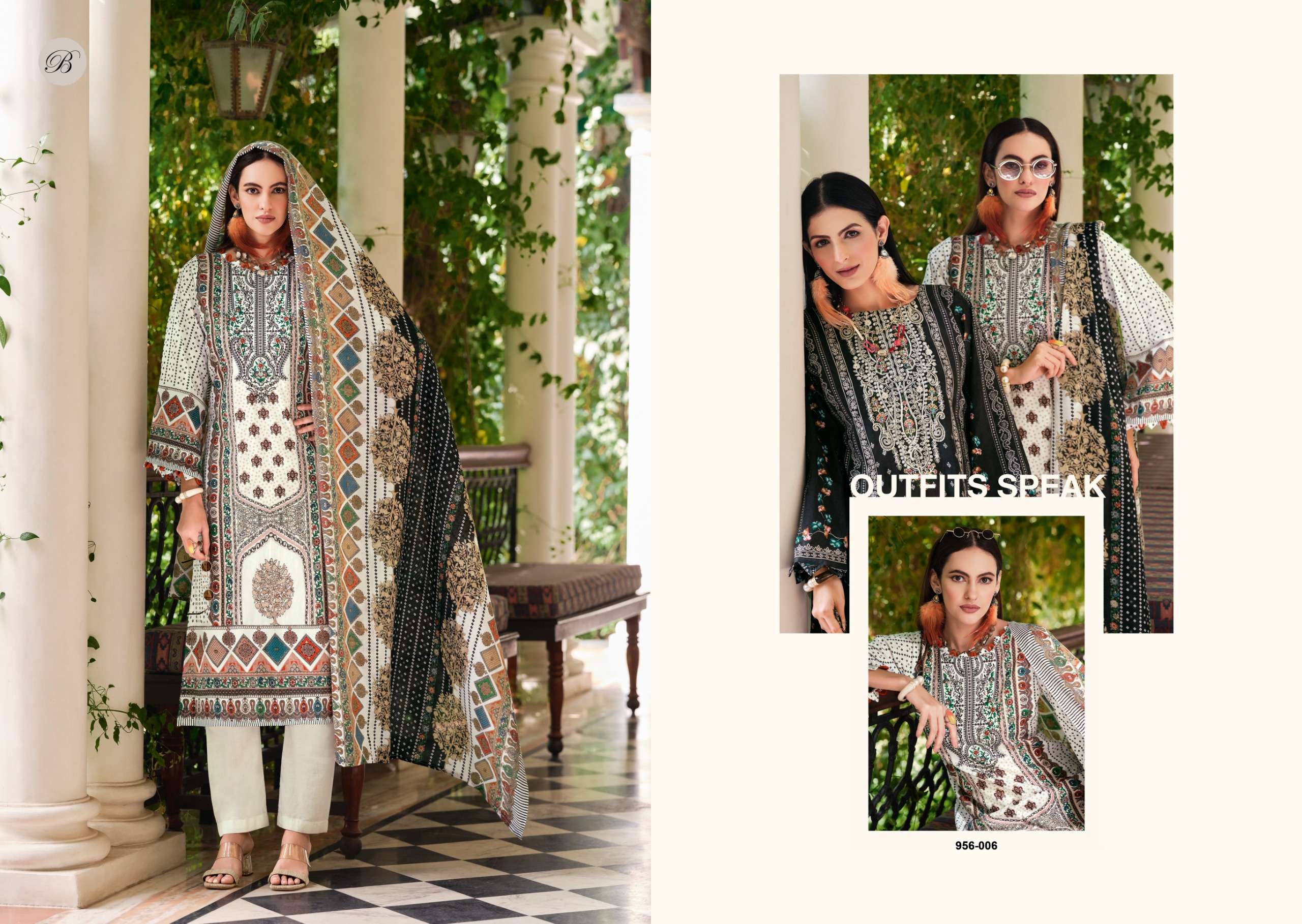  BELLIZA DESIGNER STUDIO NAIRA VOL 133 COTTON DIGITAL PRINT WITH FANCY EMBROIDERY WORK SUIT