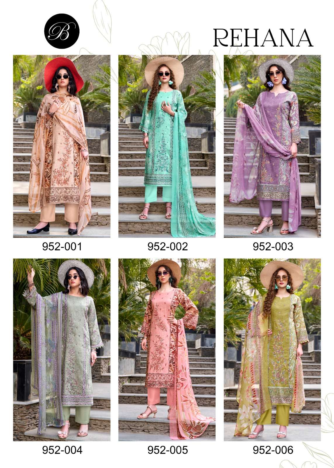 BELLIZA DESIGNER STUDIO REHANA COTTON DIGITAL PRINTS WITH FANCY WORK SUIT